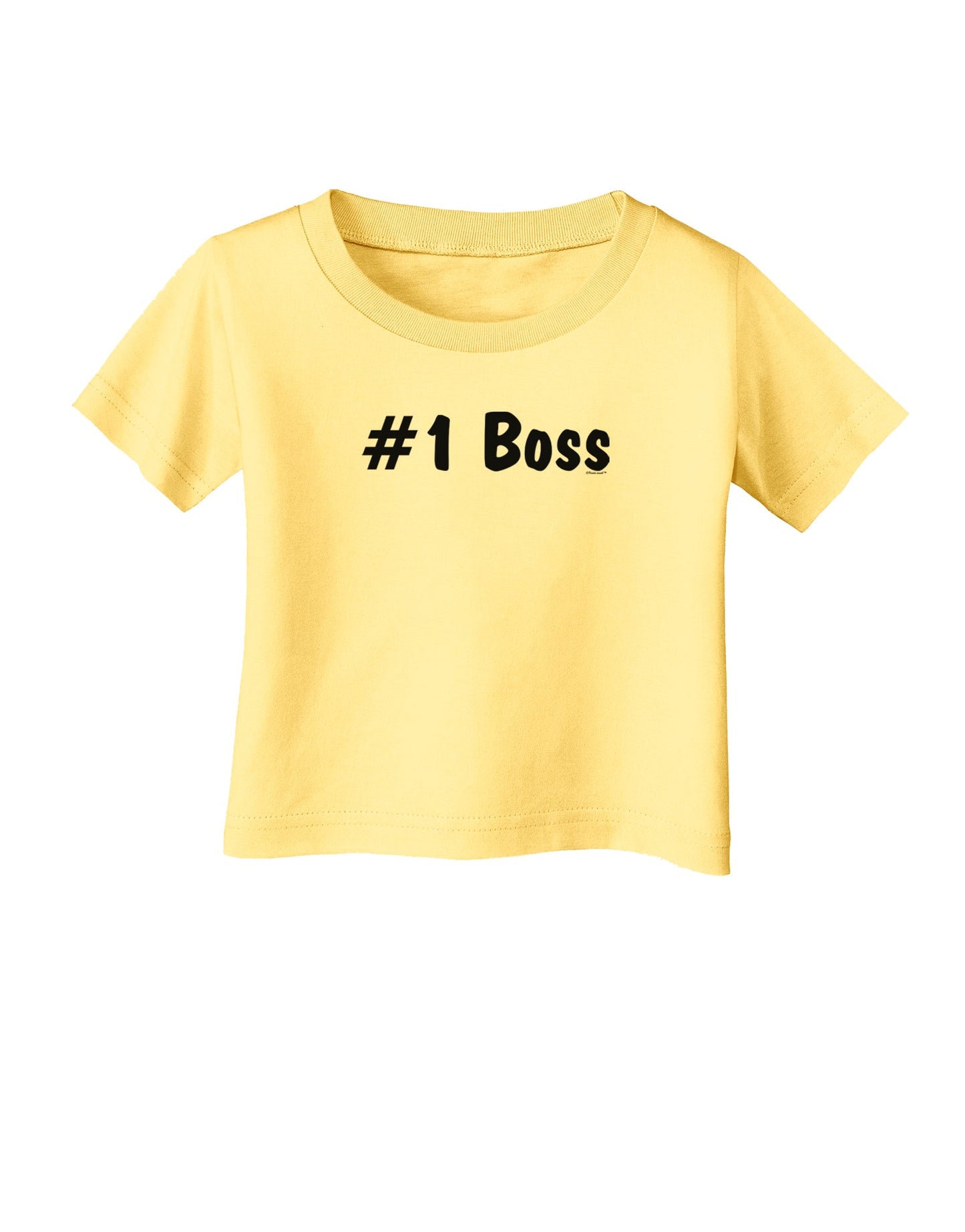 #1 Boss Text - Boss Day Infant T-Shirt-Infant T-Shirt-TooLoud-Daffodil-Yellow-06-Months-Davson Sales