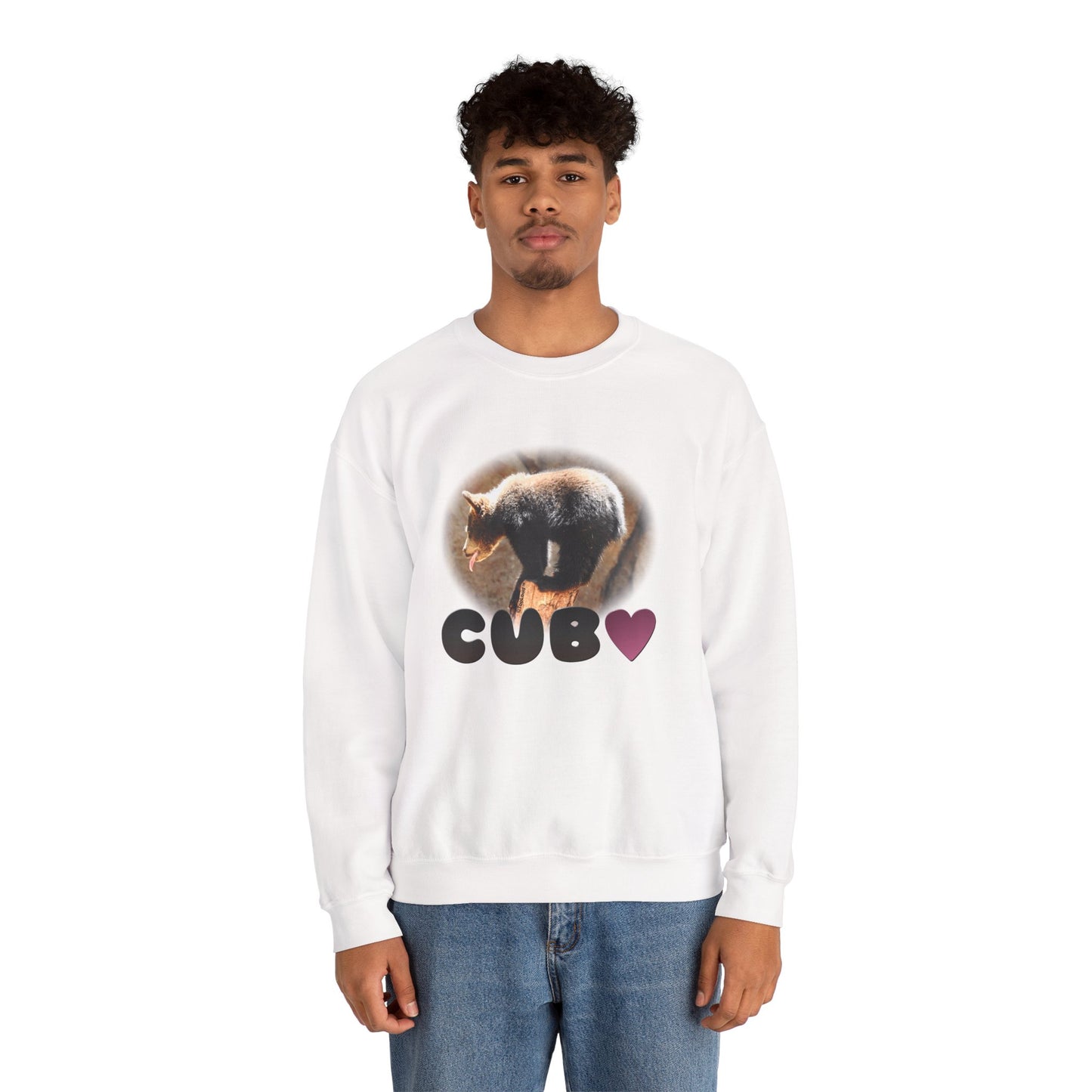 Balancing Bear Cub with Text Adult Sweatshirt by TOOLOUD