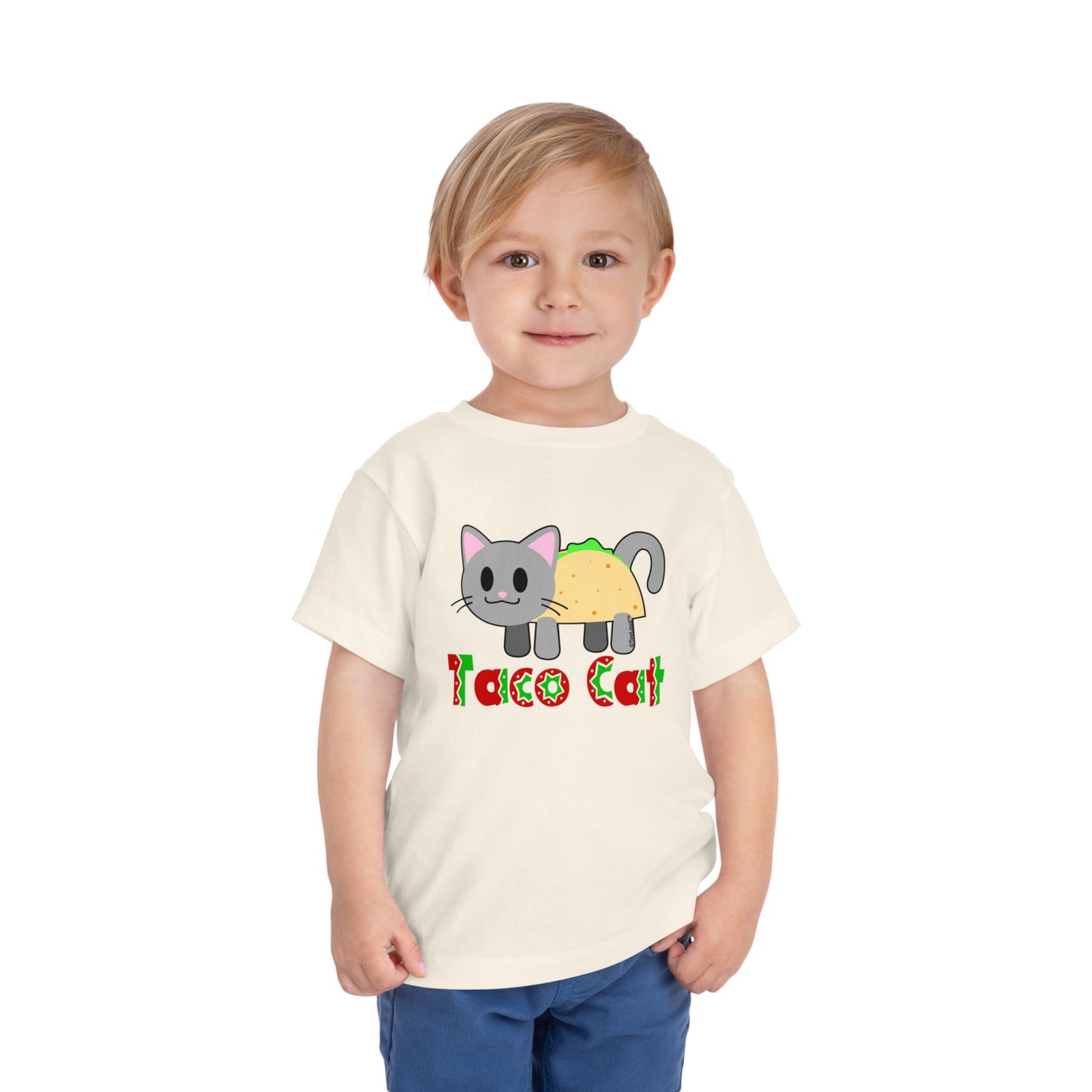 Cute Taco Cat Design Text Toddler T-Shirt by TOOLOUD