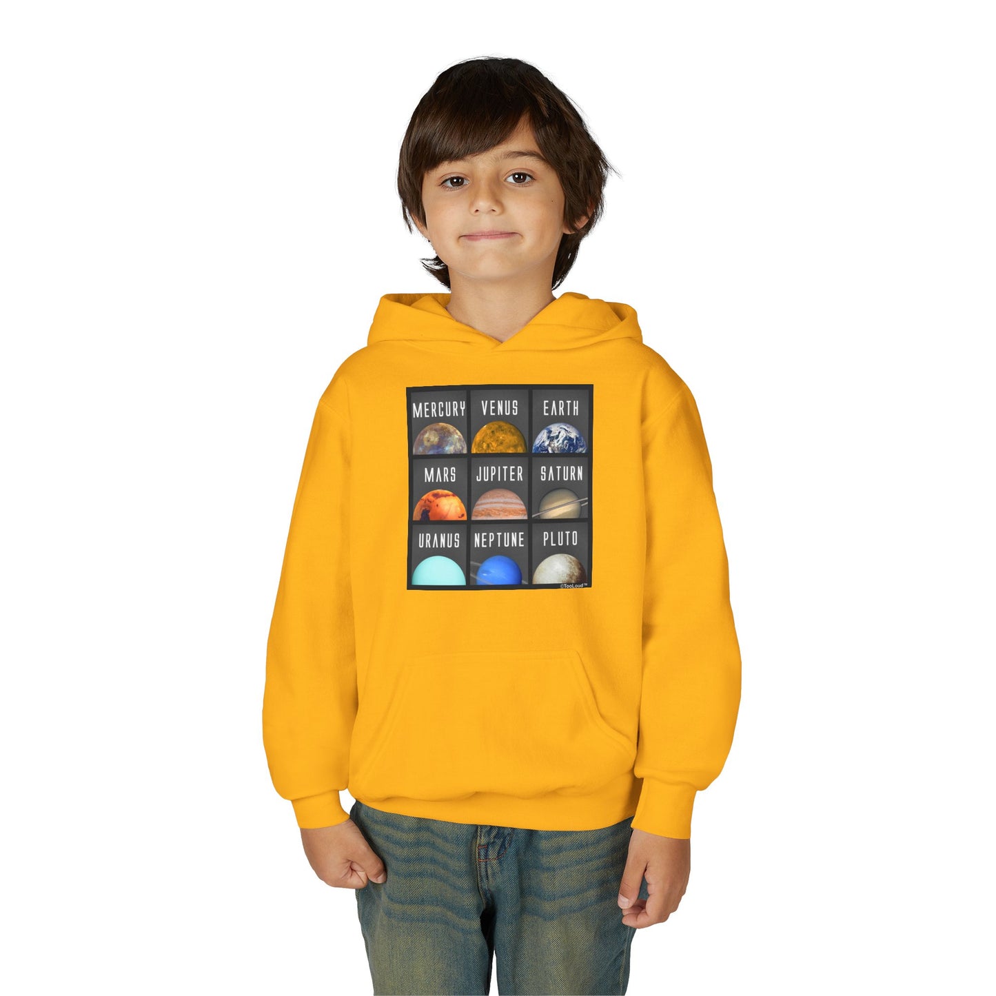 Solar System Squares Children's Youth Hoodie by TOOLOUD