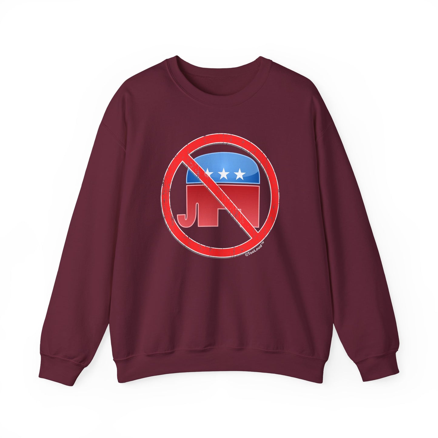 Distressed No Republicans Sign Adult Dark Sweatshirt by TOOLOUD