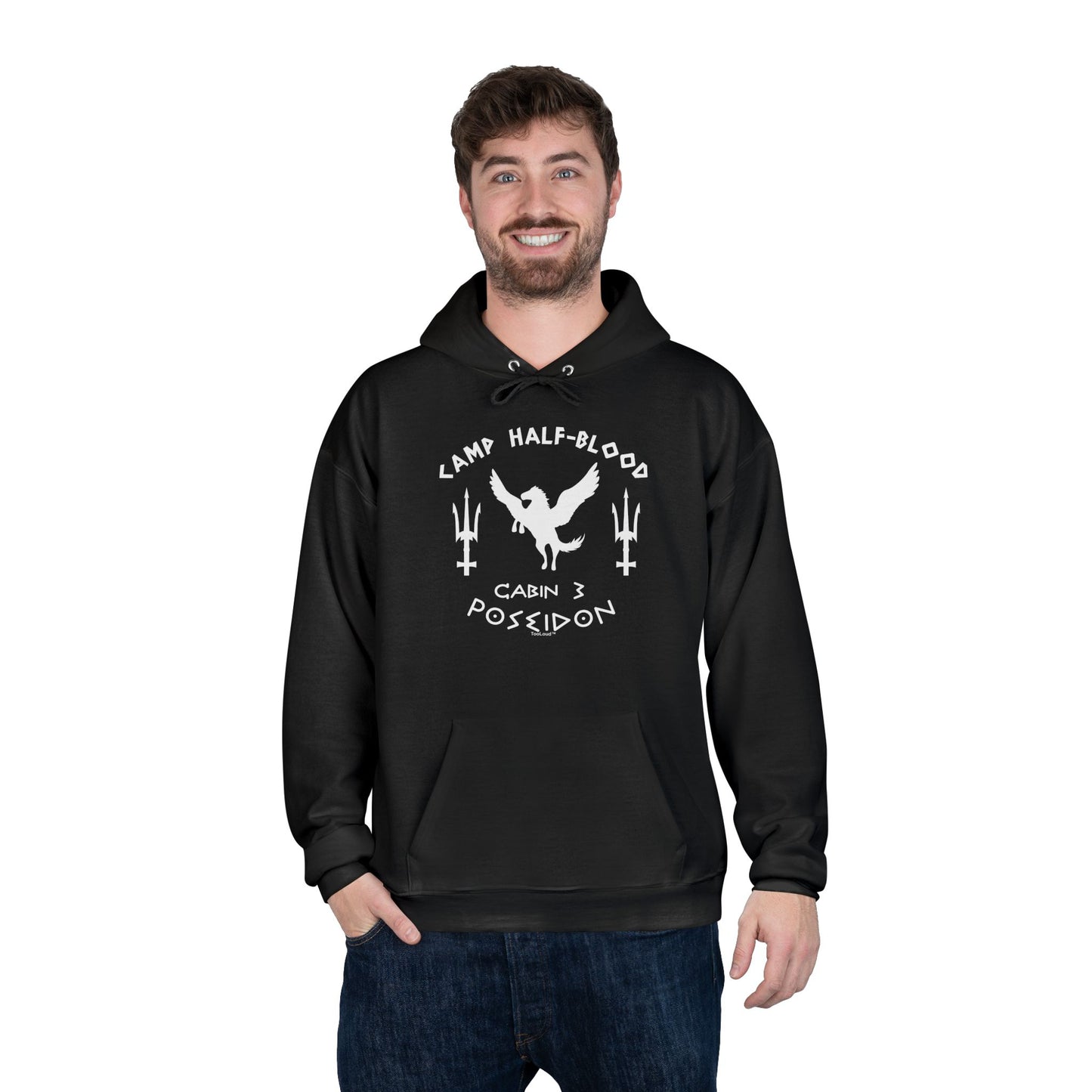 Cabin 3 Poseidon Camp Half Blood Dark Adult Hoodie Sweatshirt by TOOLOUD