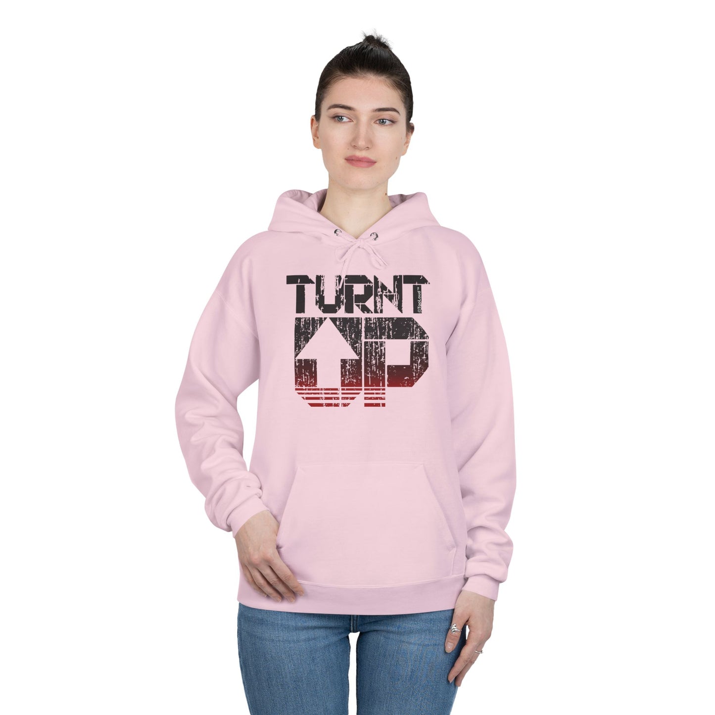 Turnt Up Distressed Unisex Hoodie Sweatshirt by TOOLOUD