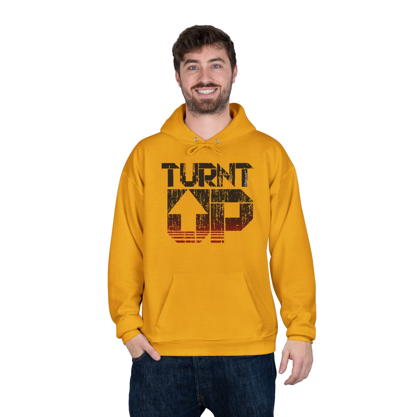 Turnt Up Distressed Unisex Hoodie Sweatshirt by TOOLOUD