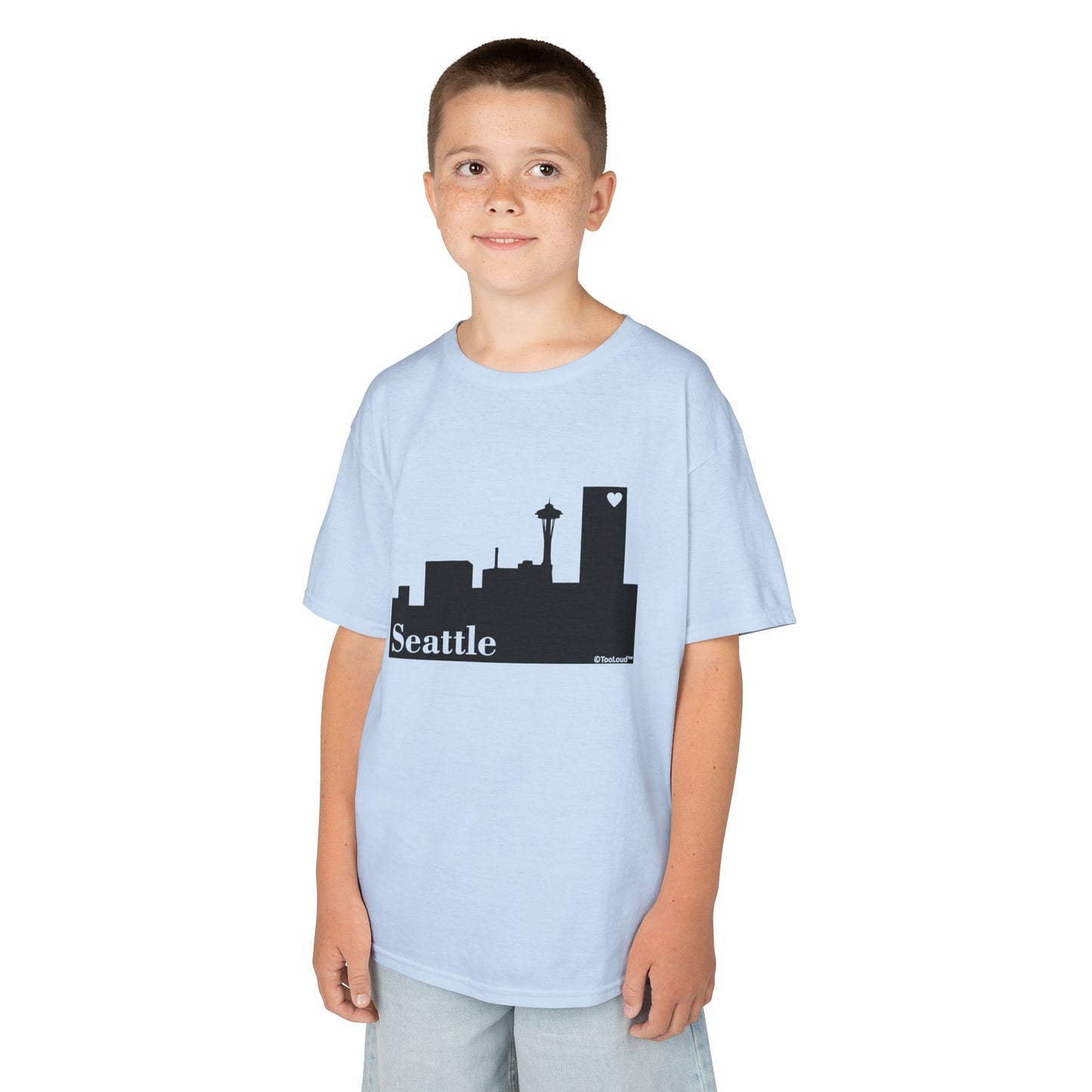 Seattle Skyline with Space Needle Children's T-Shirt by TOOLOUD