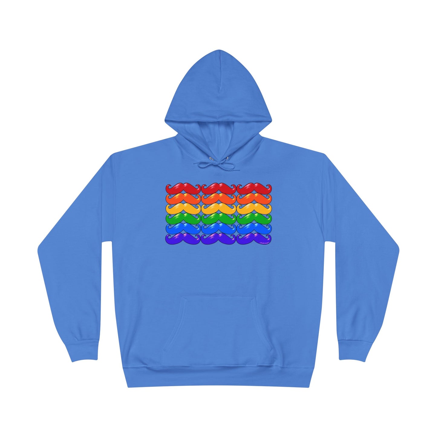 Rainbow Mustaches Gay Pride Flag Unisex Hoodie Sweatshirt by TOOLOUD