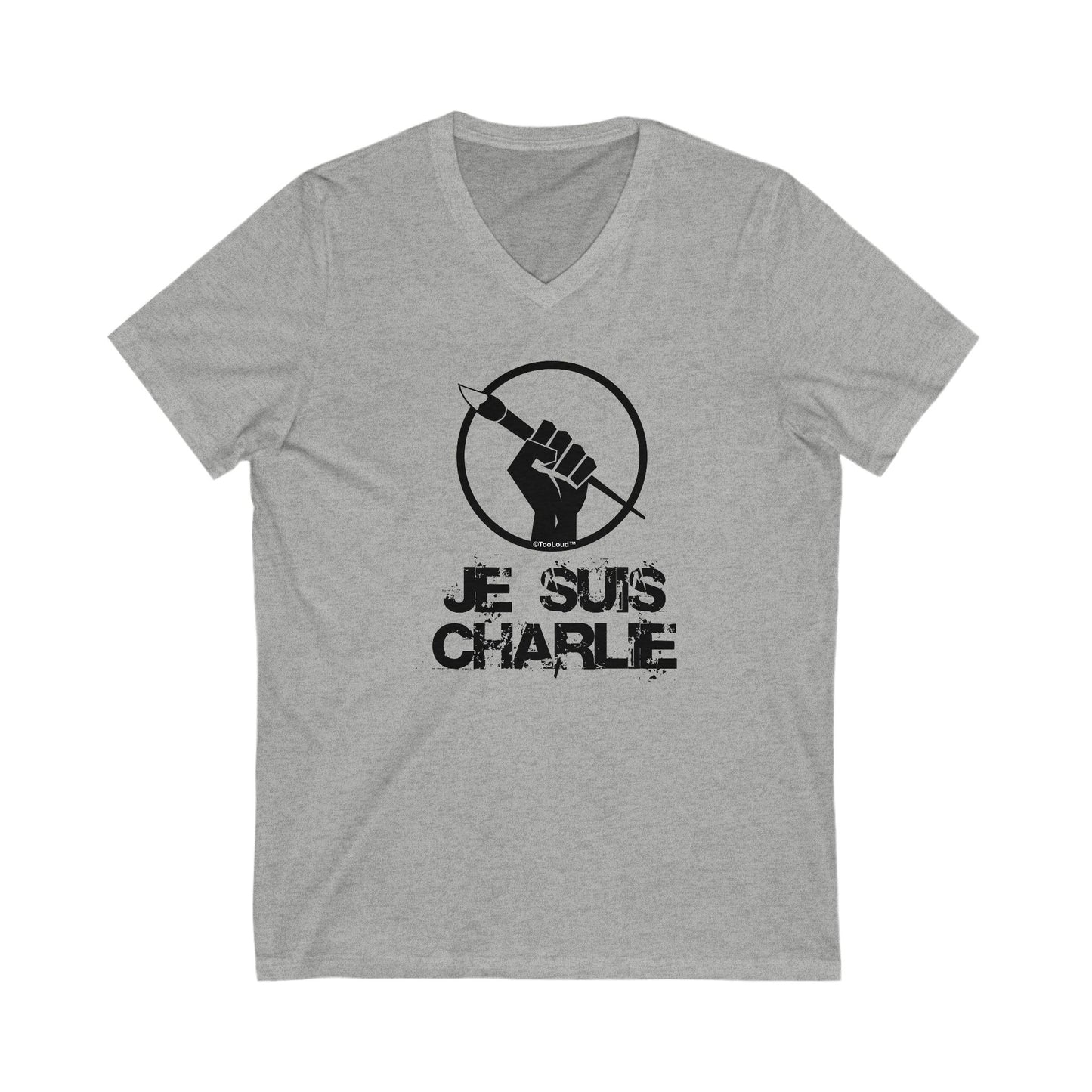Je Suis Charlie Adult V-Neck T-Shirt By TOOLOUD
