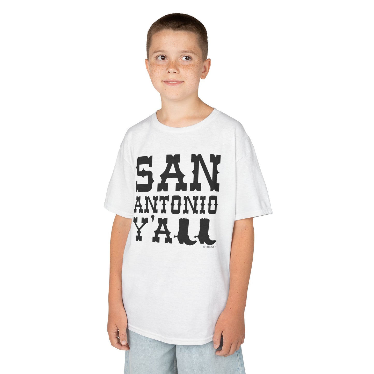 San Antonio Y’all – Boots – Texas Pride Children’s T-Shirt by TOOLOUD