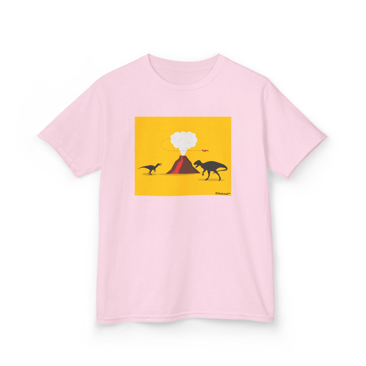 Two Dinosaurs and Volcano Design Children's T-Shirt by TOOLOUD