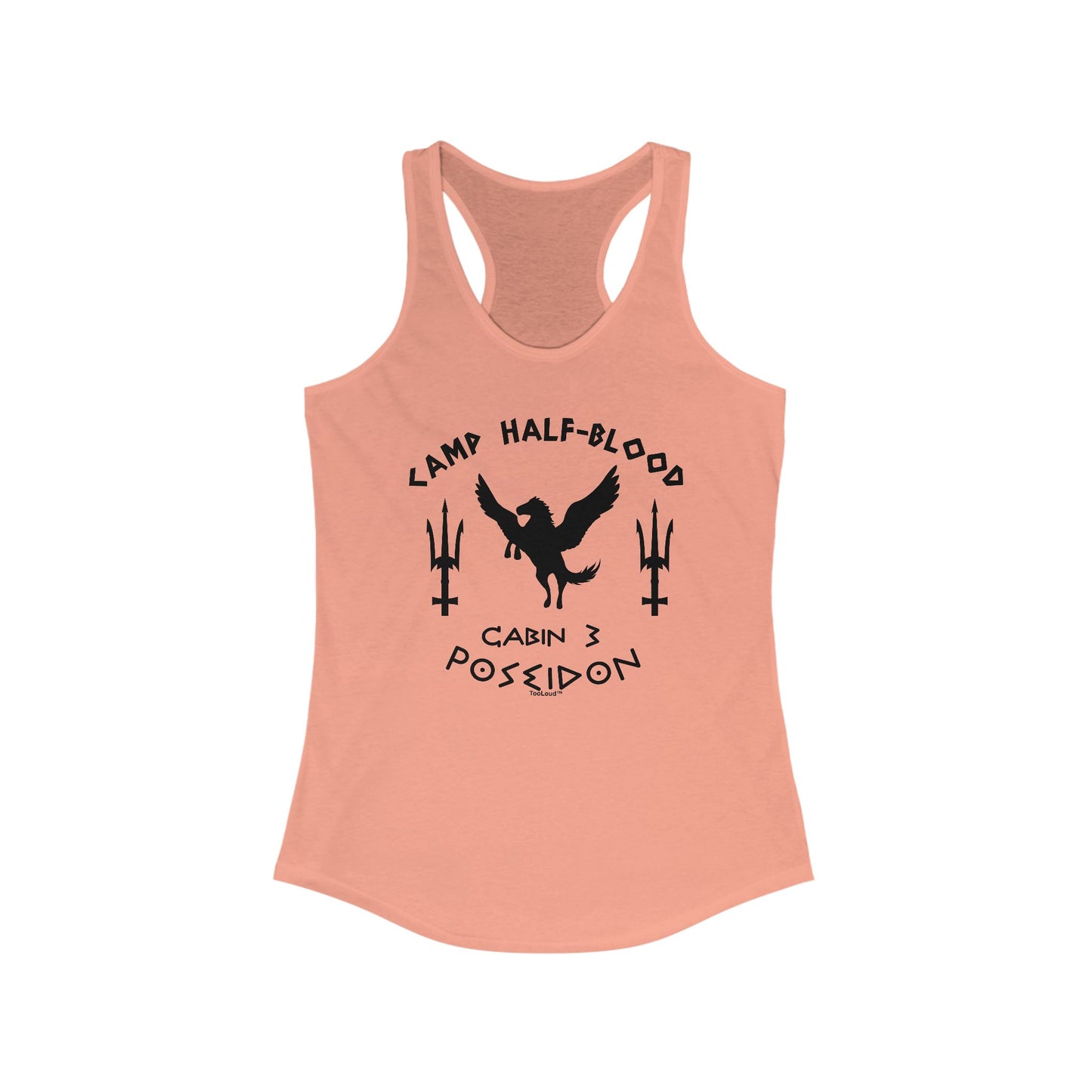 Cabin 3 Poseidon Camp Half Blood Women's Racerback Tank Top by TOOLOUD