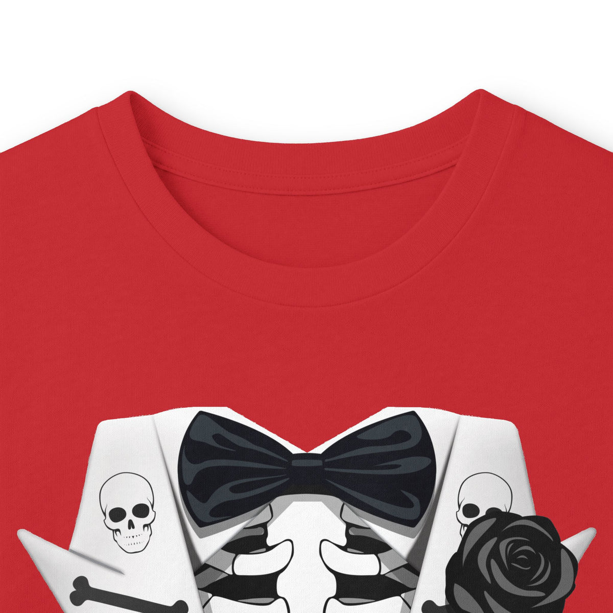 Skeleton Tuxedo Halloween Adult Long Sleeve Dark T-Shirt by TOOLOUD