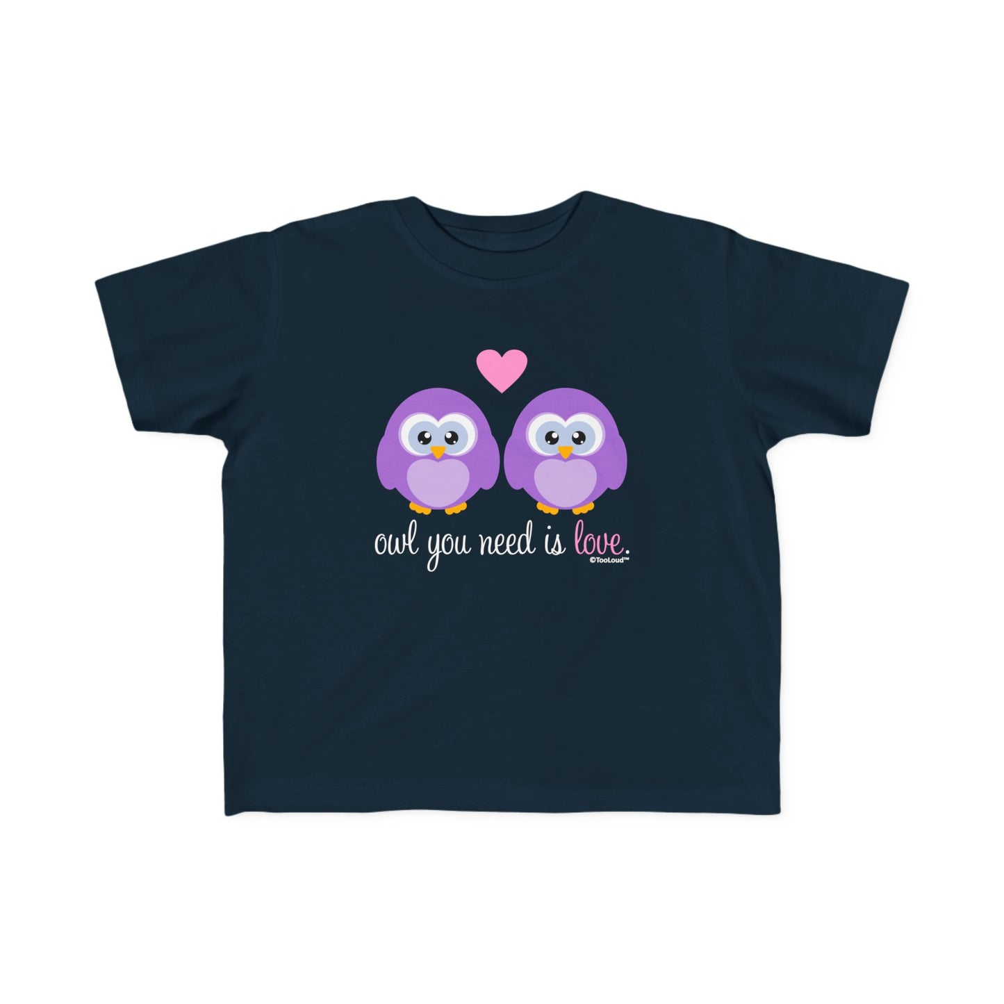TOOLOUD Owl You Need is Love - Purple Owls Toddler Jersey T-Shirt (Dark)