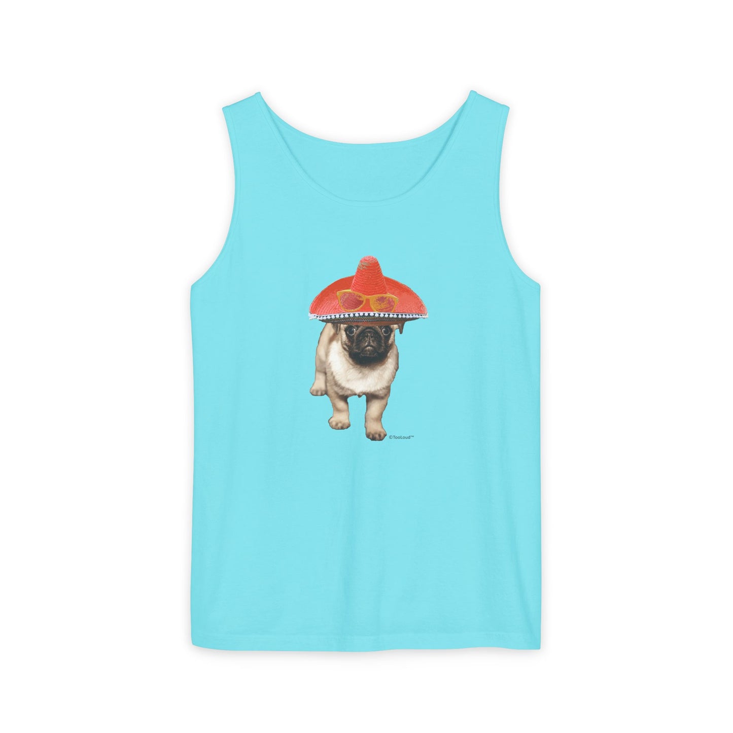 TOOLOUD Pug Dog with Sombrero Loose Adult Tank Top