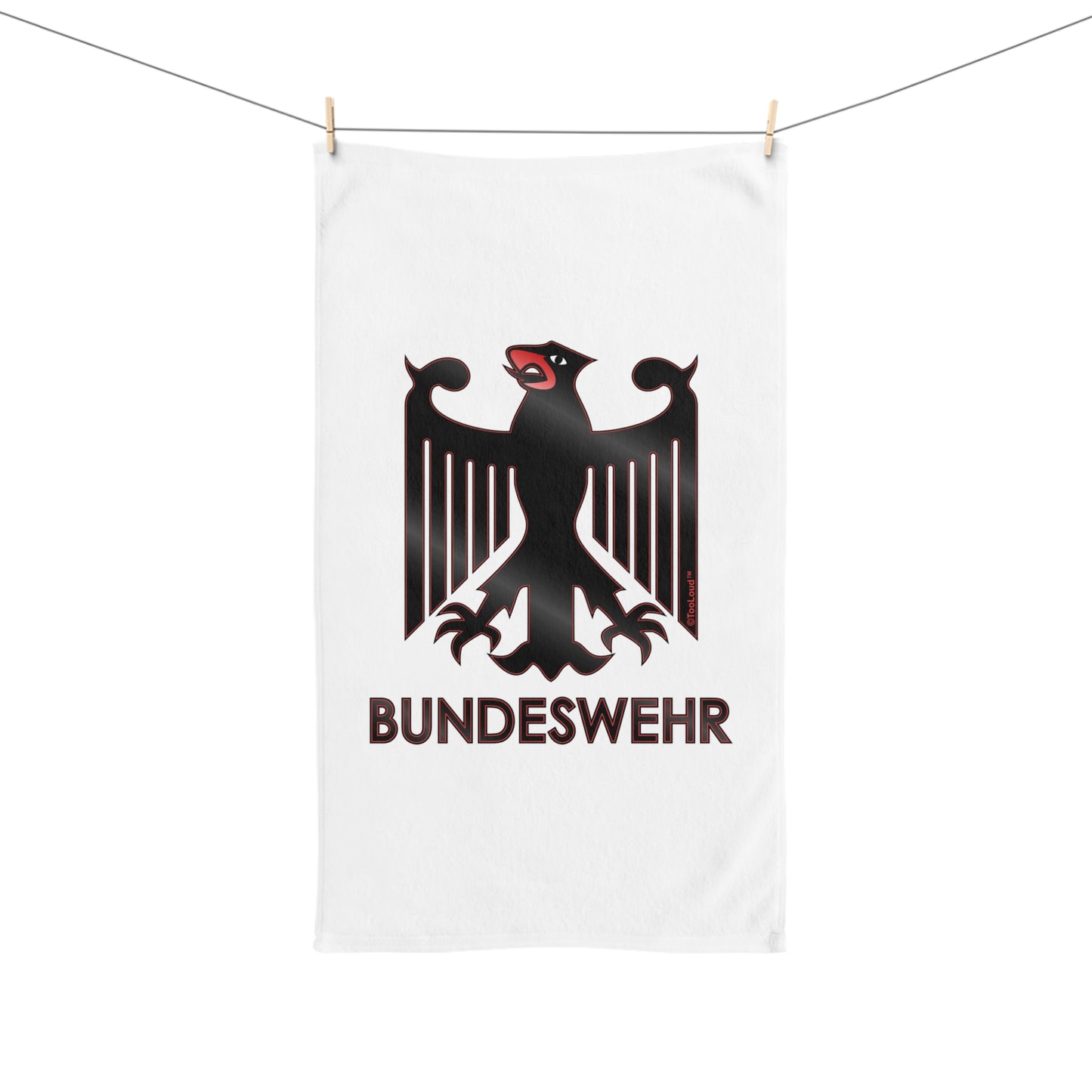Bundeswehr Logo with Text Premium Cotton Sport Towel 16"x25" by TOOLOUD