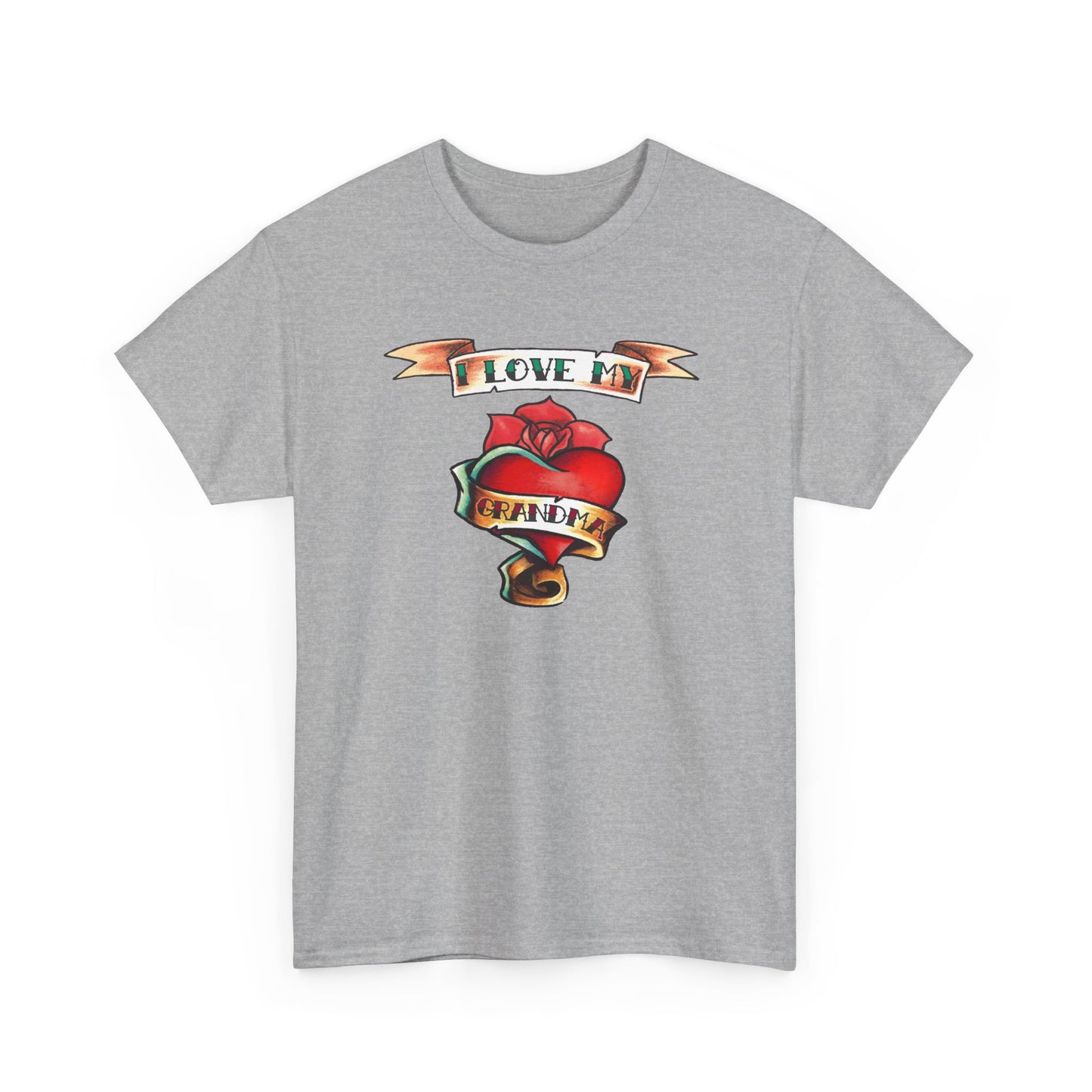 Heart Tattoo I Love My Grandma Adult T-Shirt by TOOLOUD
