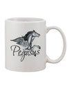 11 oz Coffee Mug - Expertly Printed with Pegasus Color Illustration - TooLoud-11 OZ Coffee Mug-TooLoud-White-Davson Sales