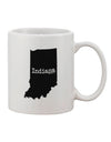 11 oz Coffee Mug - Indiana Shape Print - TooLoud-11 OZ Coffee Mug-TooLoud-White-Davson Sales