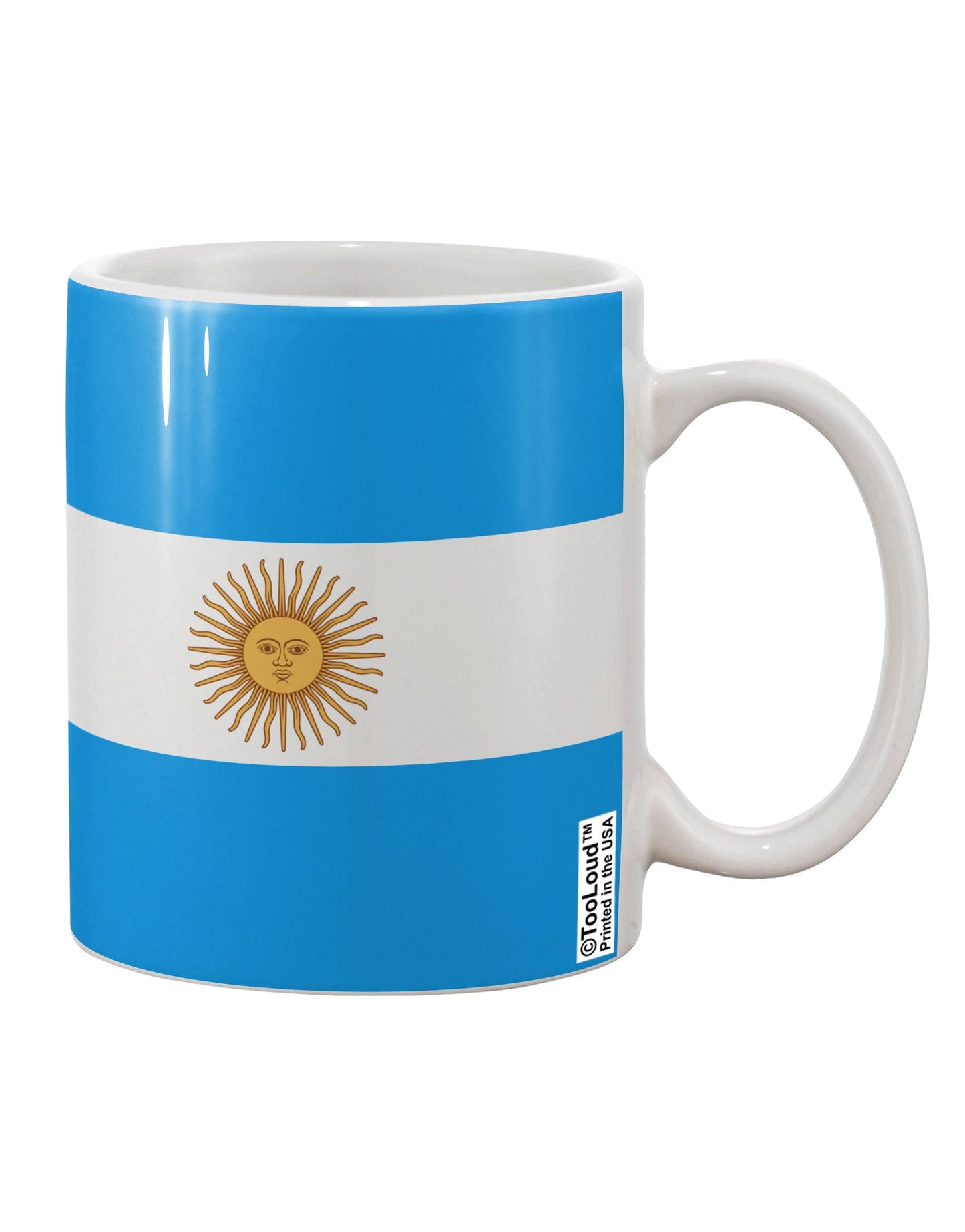 11 oz Coffee Mug with Argentina Flag AOP Print - Expertly Crafted Drinkware TooLoud-11 OZ Coffee Mug-TooLoud-White-Davson Sales