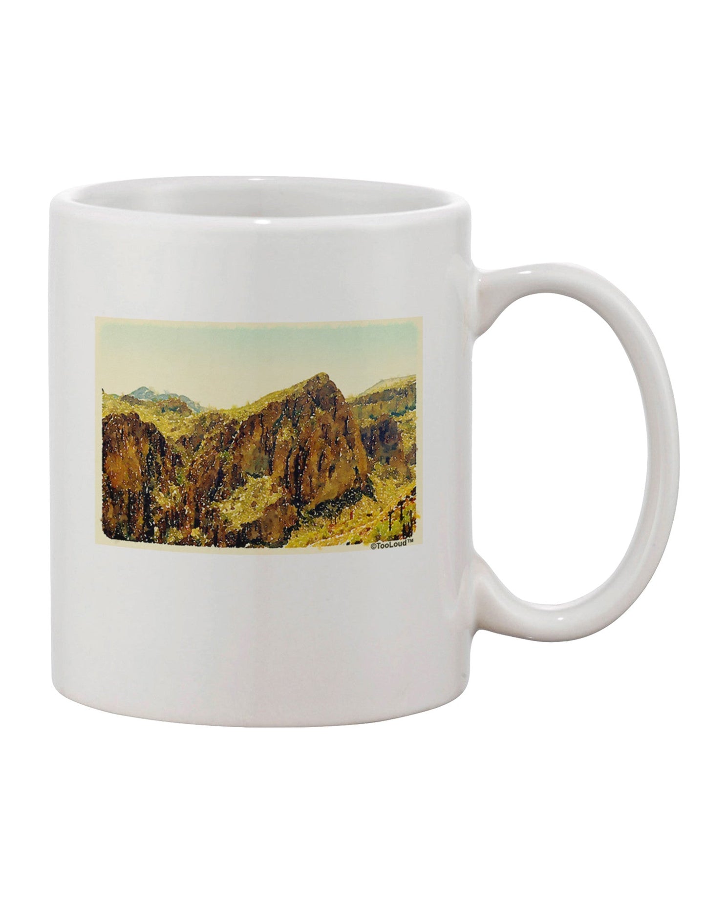 11 oz Coffee Mug with Arizona Mountains Watercolor Print - TooLoud-11 OZ Coffee Mug-TooLoud-White-Davson Sales