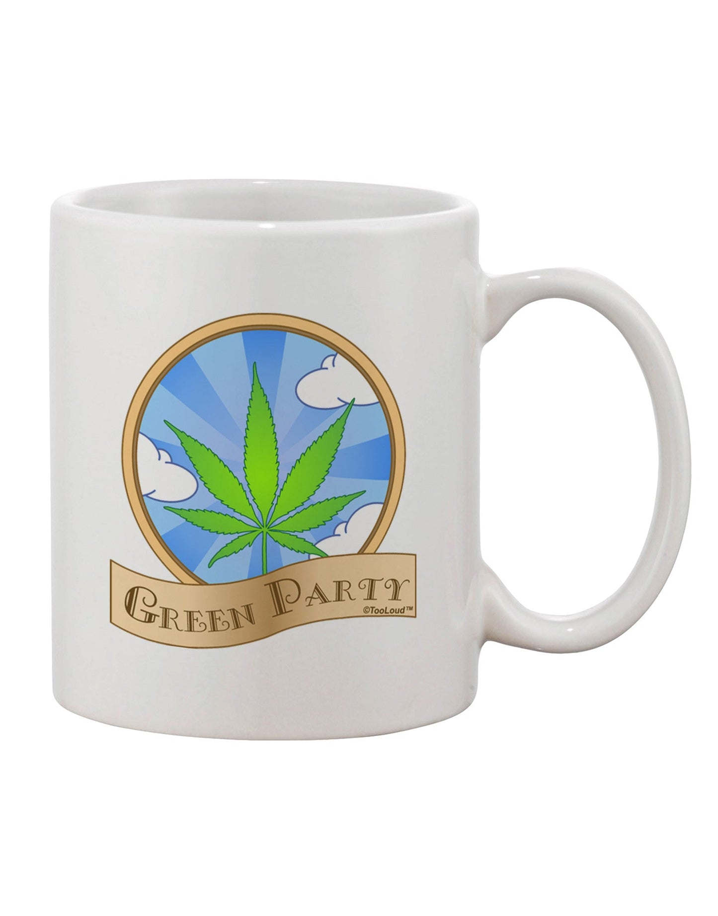 11 oz Coffee Mug with Green Party Symbol - TooLoud-11 OZ Coffee Mug-TooLoud-White-Davson Sales