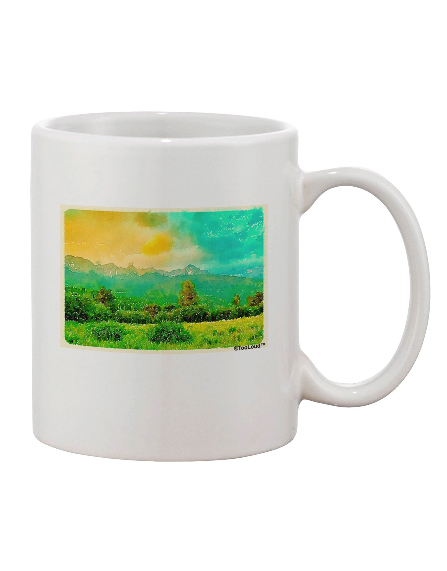 11 oz Coffee Mug with Mountain Sunset Watercolor Print - TooLoud-11 OZ Coffee Mug-TooLoud-White-Davson Sales