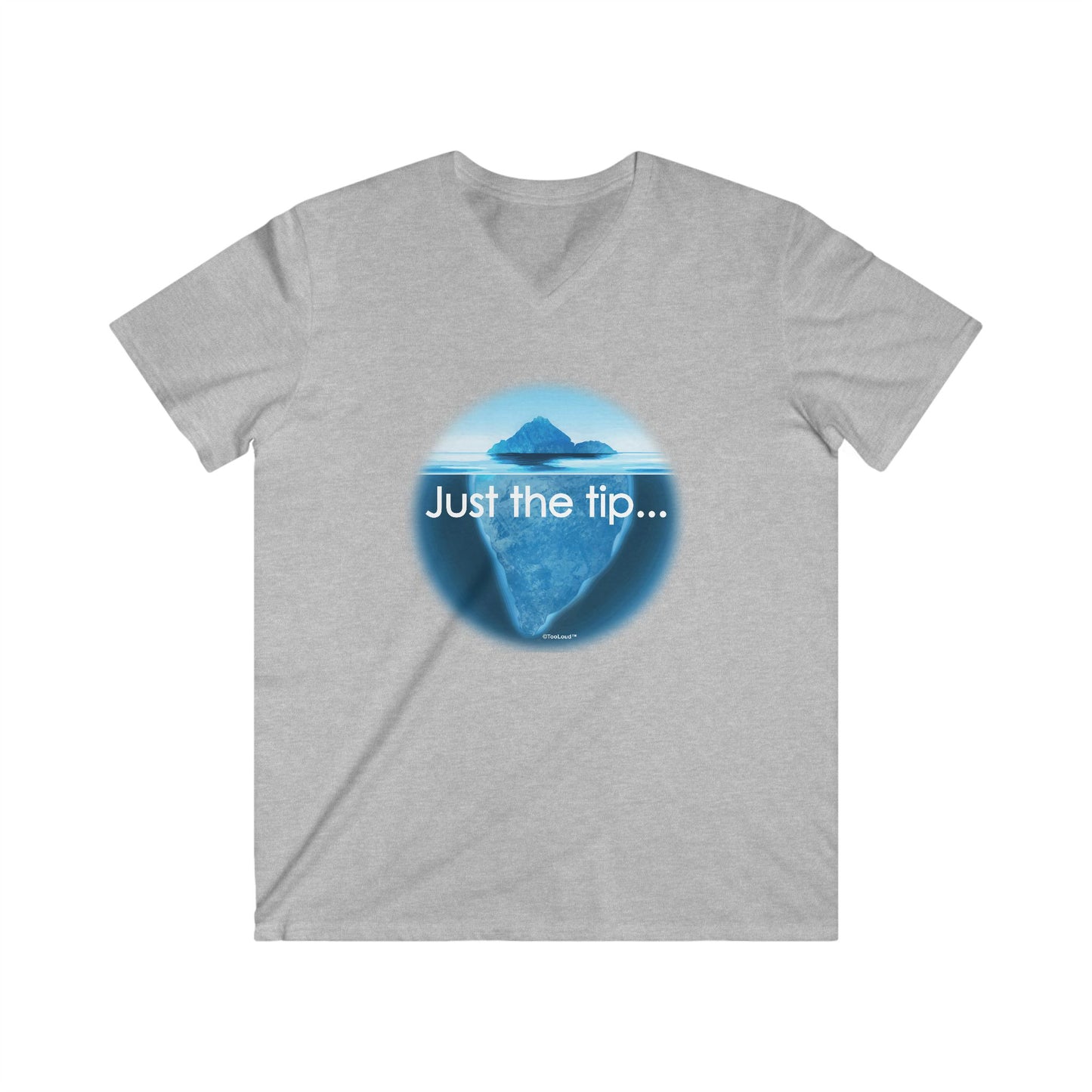 TooLoud Iceberg Just The Tip Adult V-Neck T-Shirt Men's Fitted Short Sleeve Tee