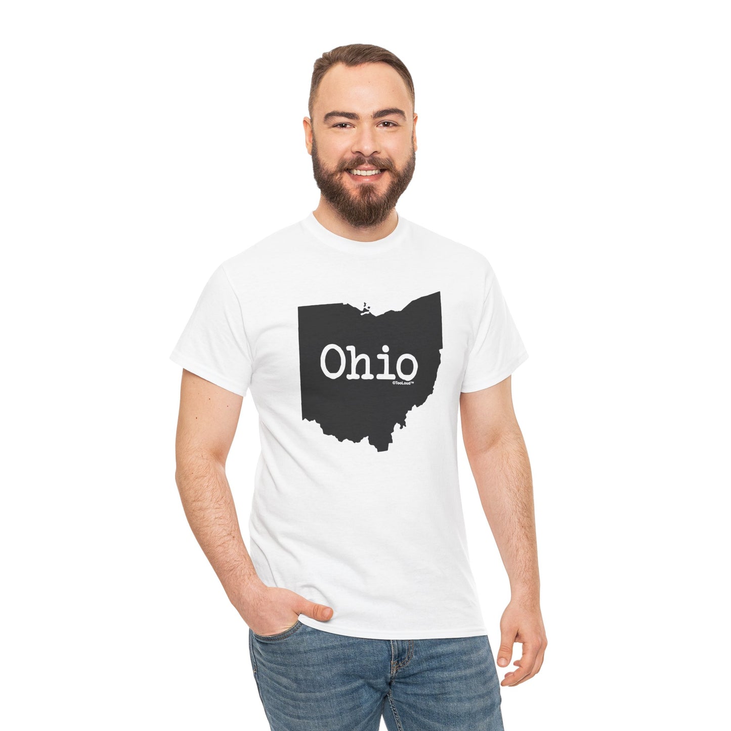 Ohio - United States Shape Print Adult T-Shirt by TOOLOUD