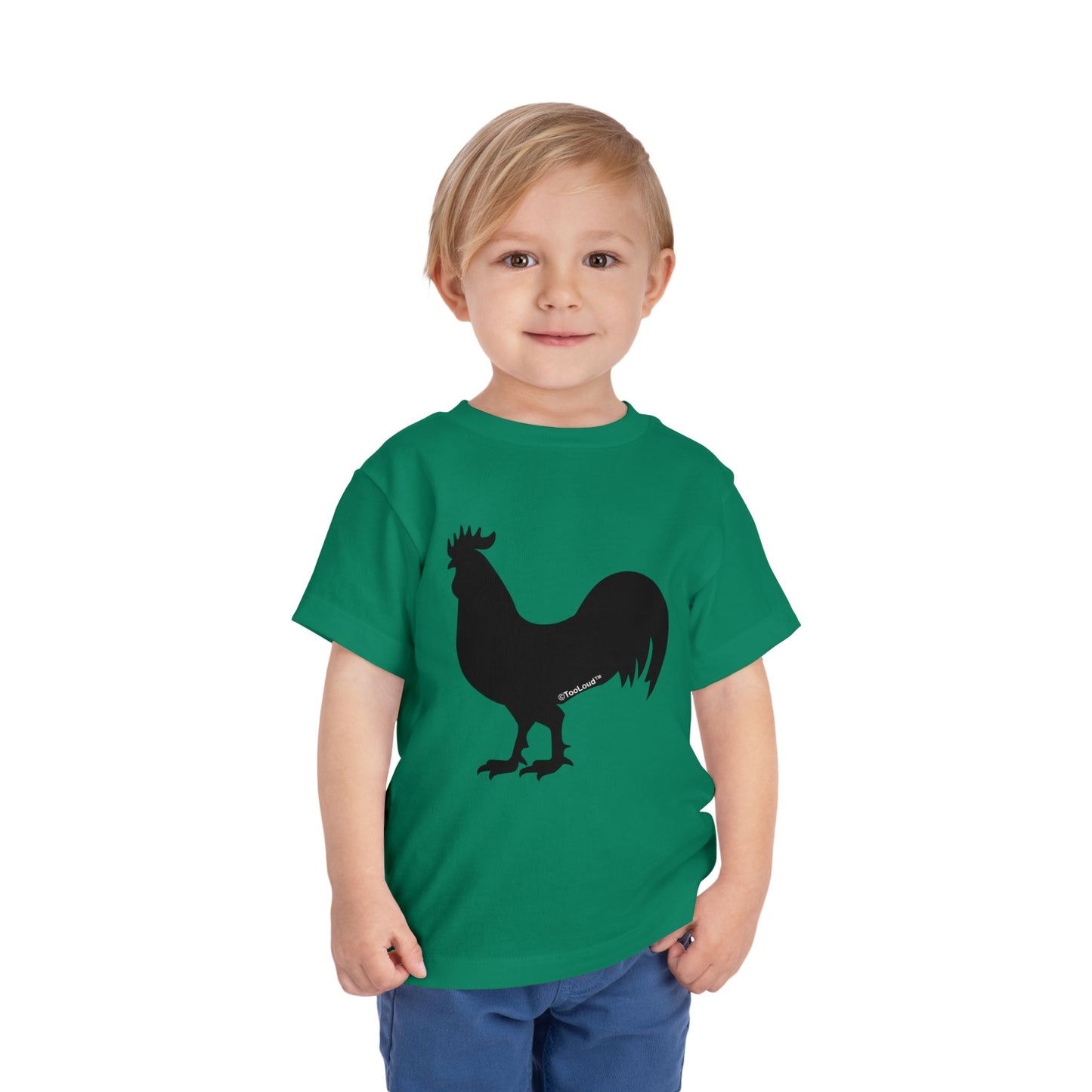 Rooster Silhouette Design Toddler T-Shirt by TOOLOUD