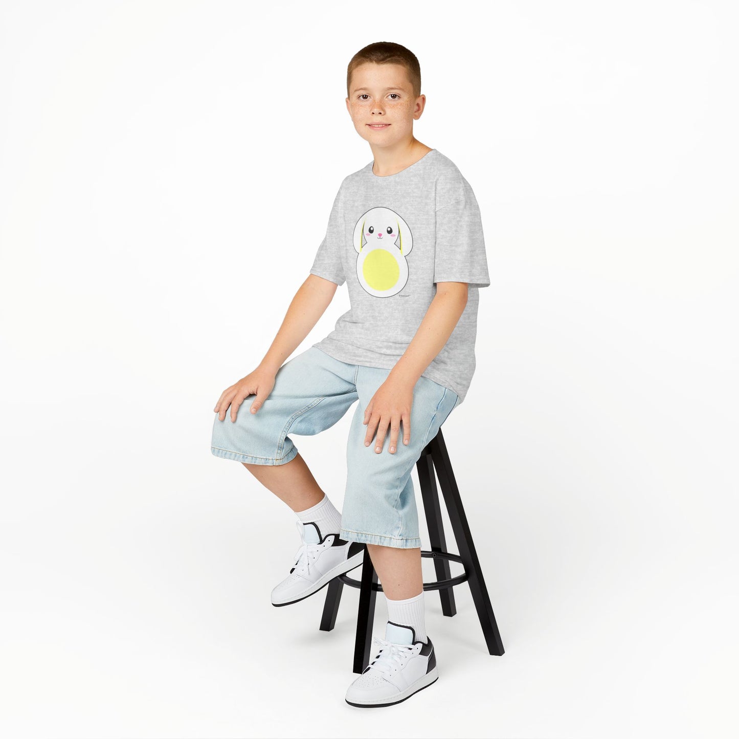 TooLoud Cute Bunny with Floppy Ears - Children’s Unisex T-Shirt Heavy Cotton