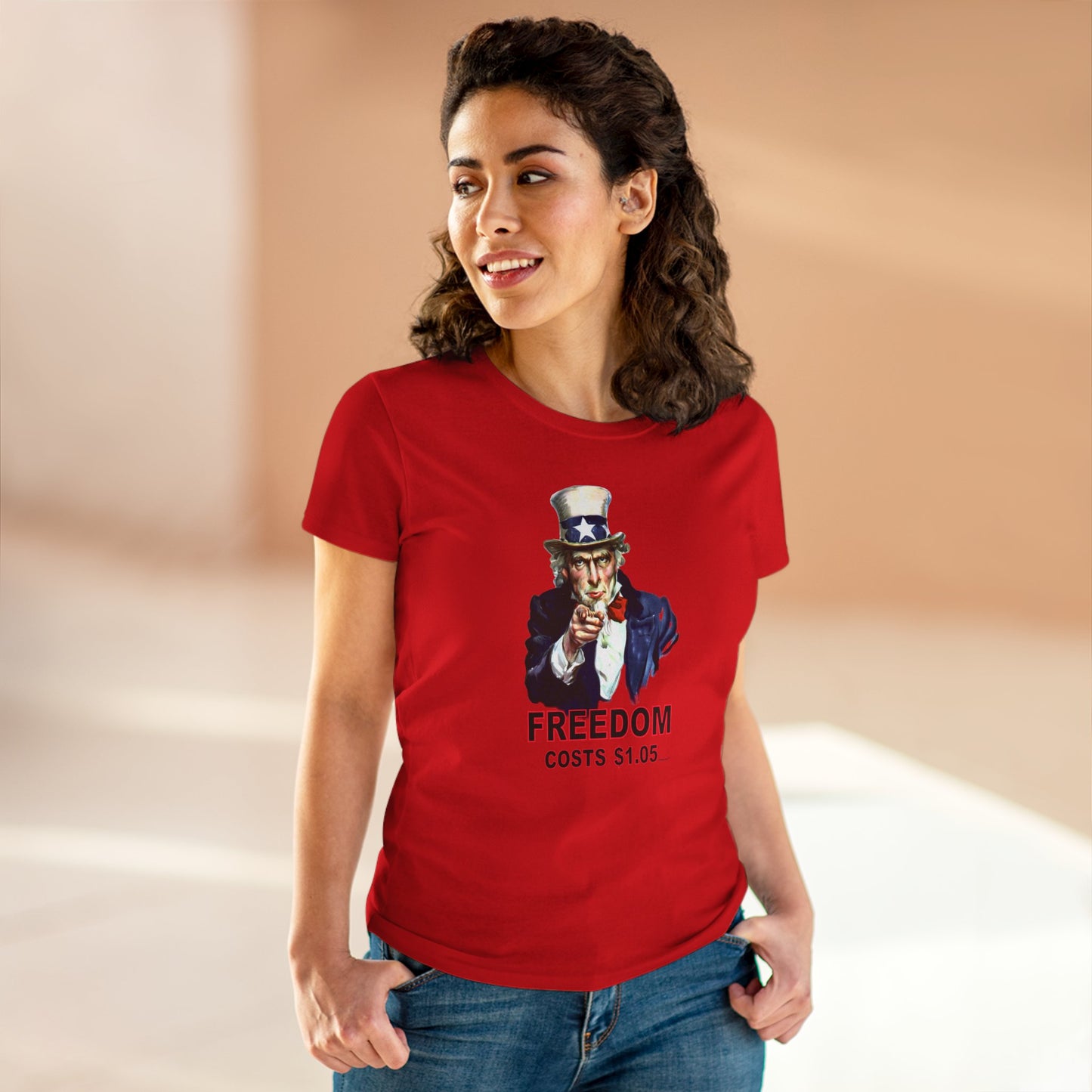 Uncle Sam Freedom Costs a Buck O Five Women's T-Shirt by TOOLOUD
