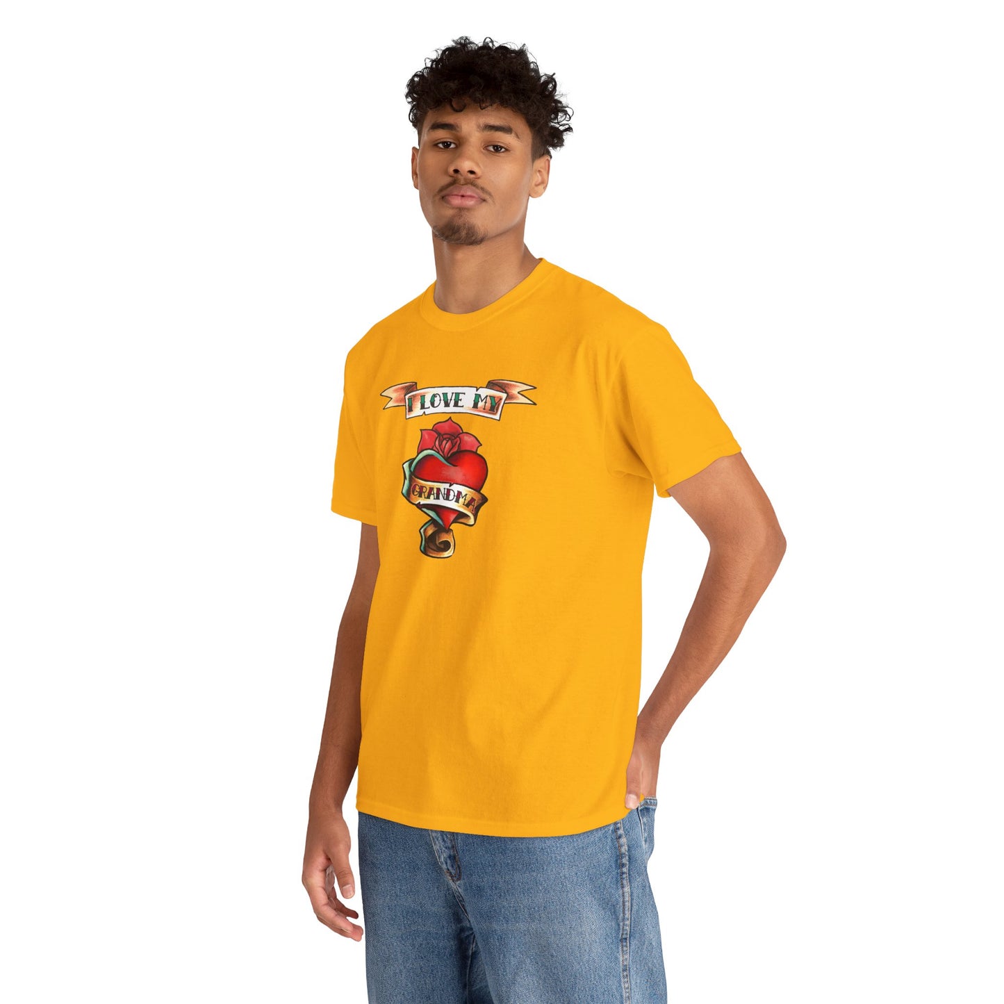 Heart Tattoo I Love My Grandma Adult T-Shirt by TOOLOUD