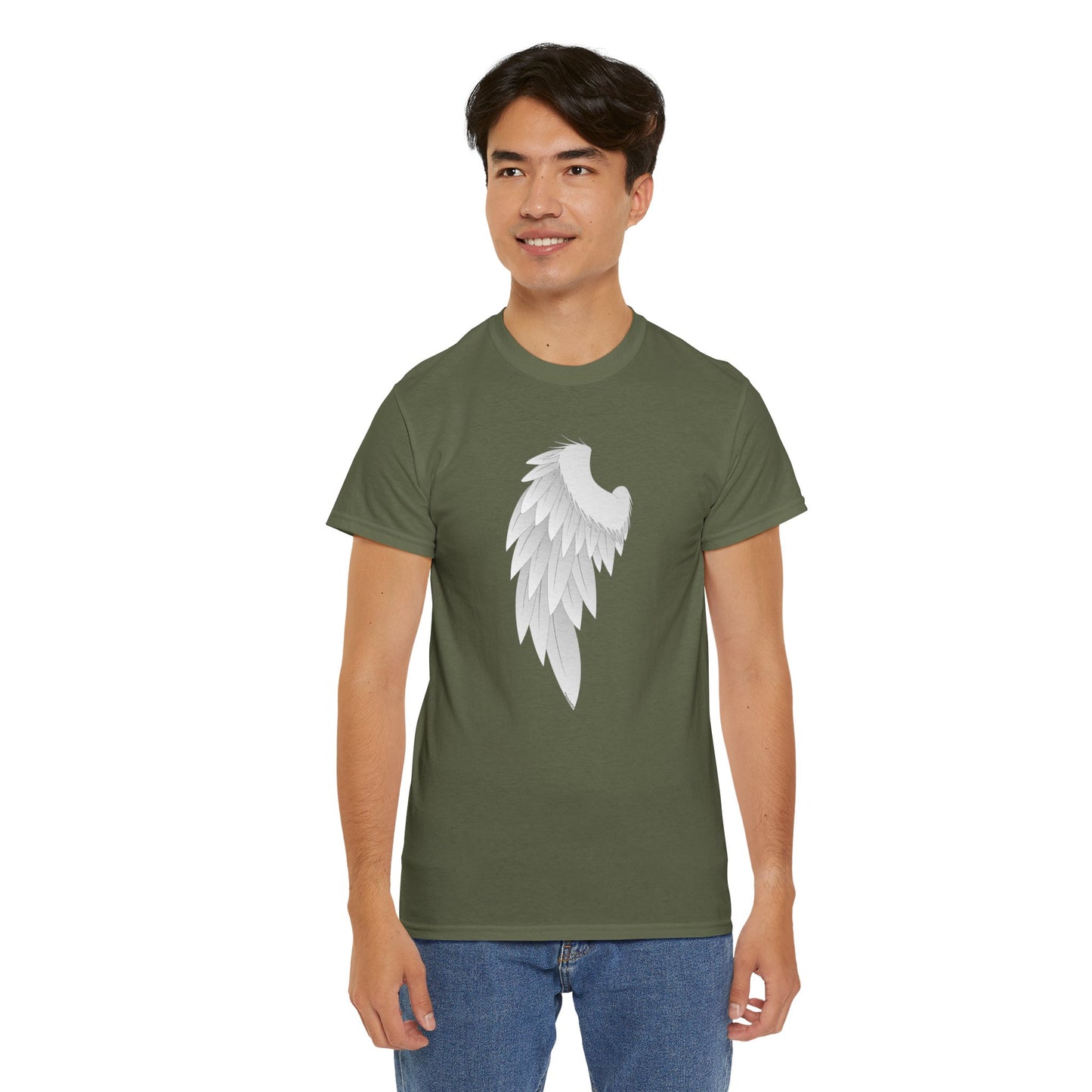 Single Left Angel Wing Design - Adults Dark T-Shirt by TOOLOUD
