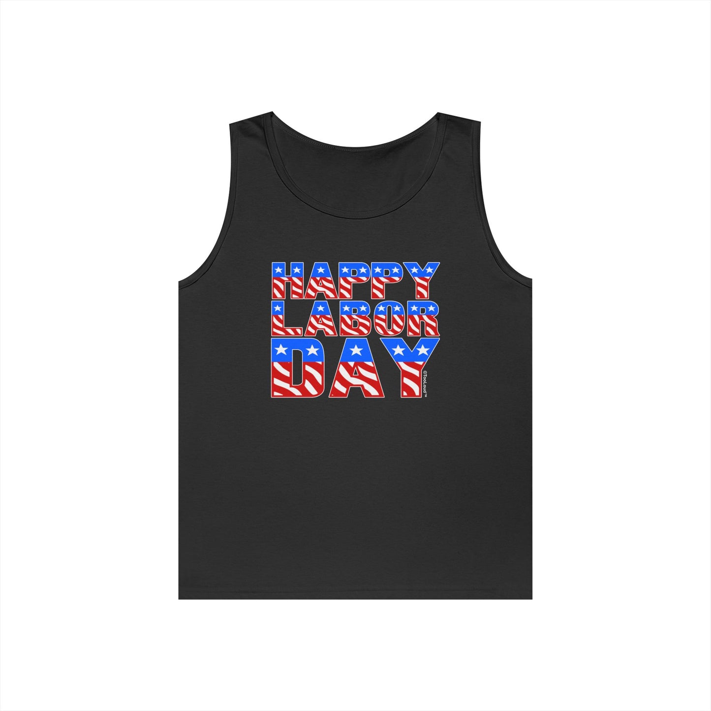Happy Labor Day Color Text Loose Fit Dark Tank Top by TOOLOUD