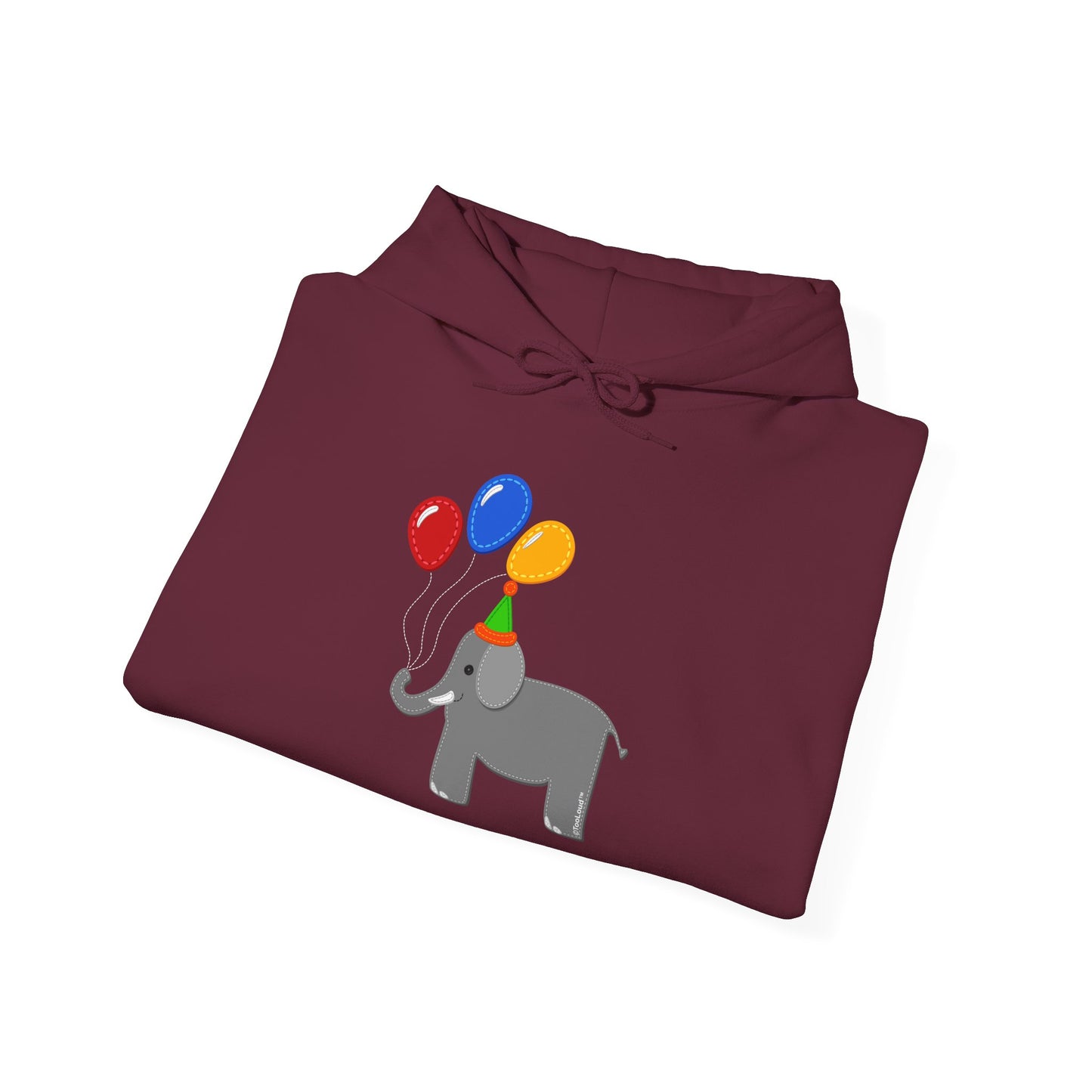 TooLoud Cute Elephant with Balloons Unisex Hoodie Sweatshirt