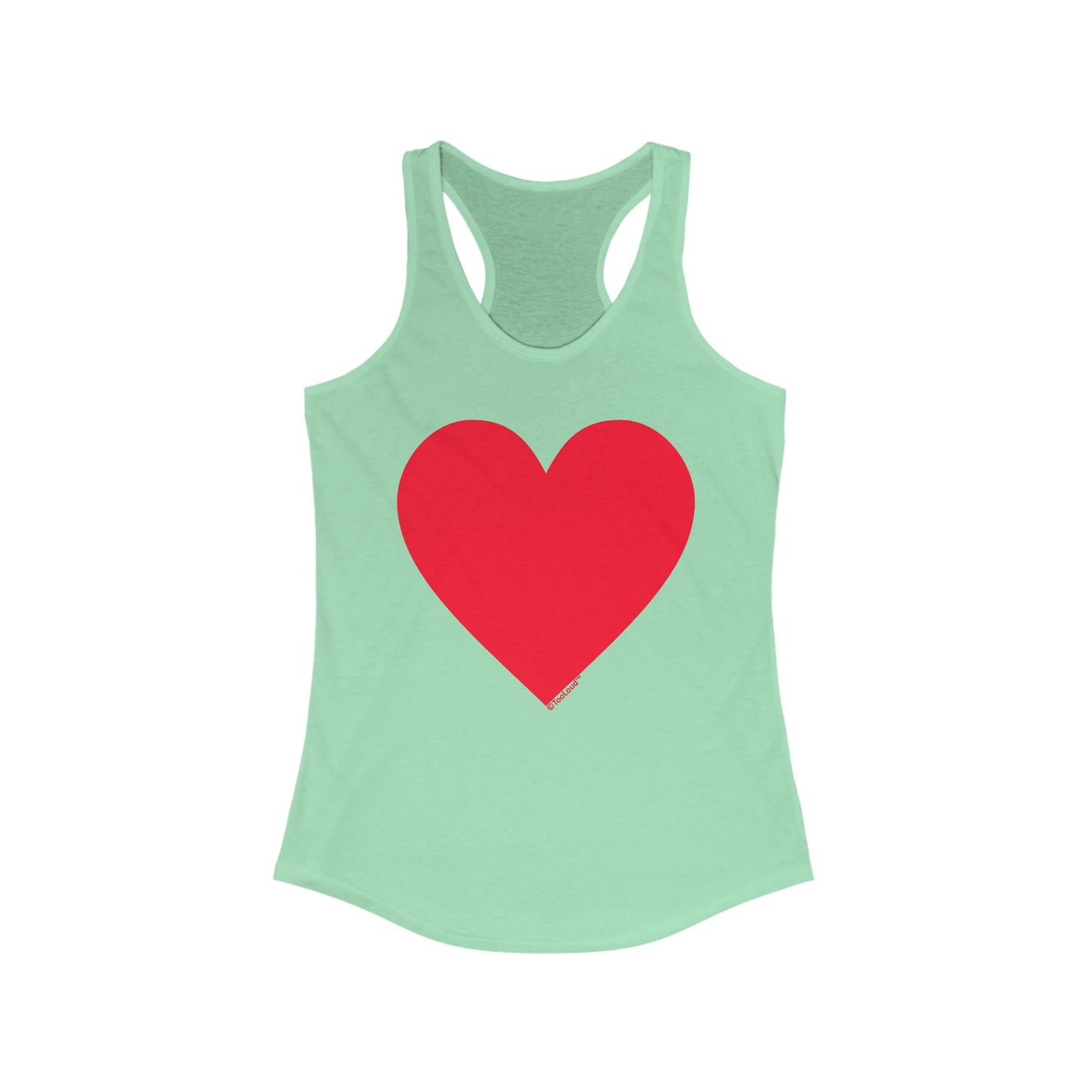 TooLoud Big Red Heart Valentine's Day Women's Racerback Tank Top