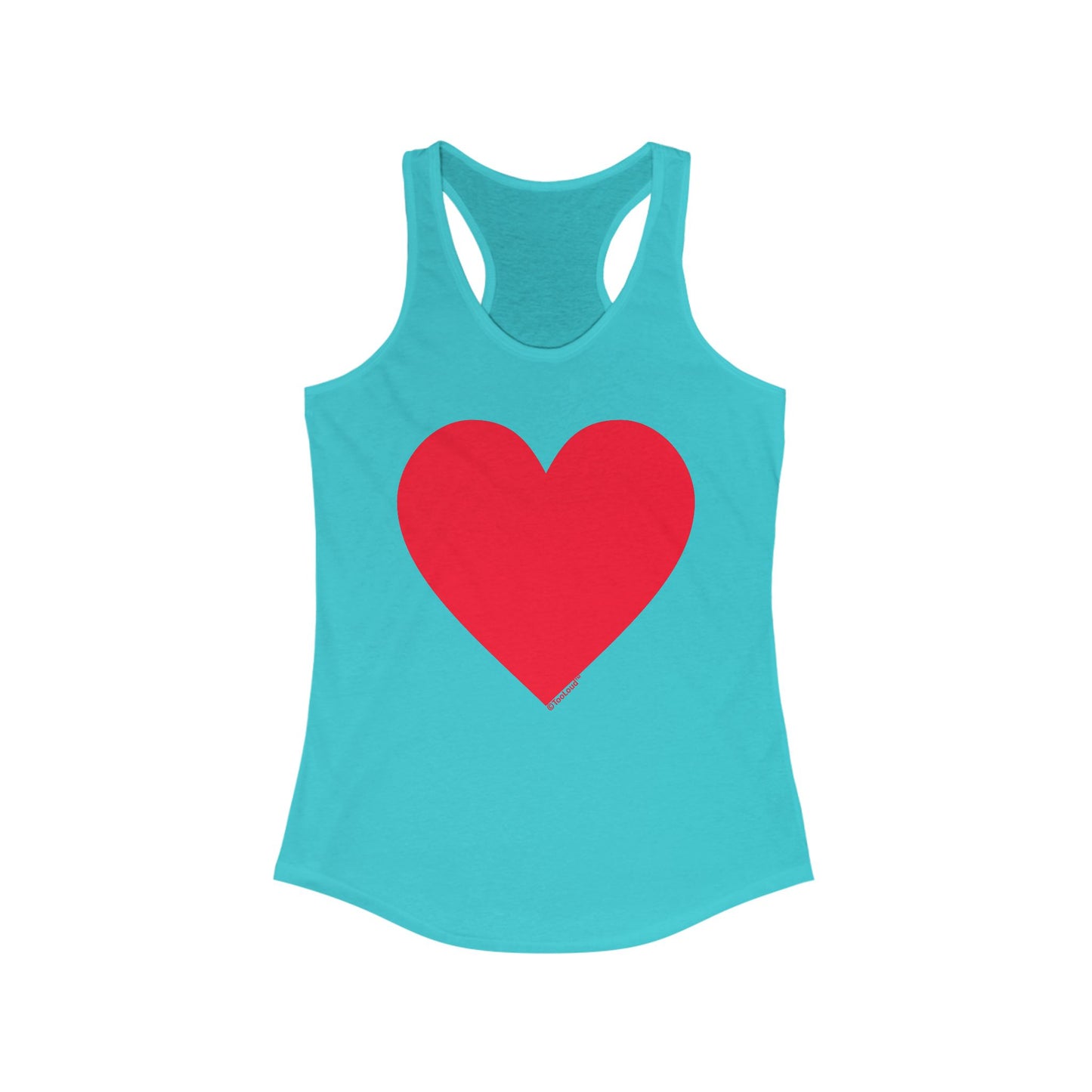 TooLoud Big Red Heart Valentine's Day Women's Racerback Tank Top