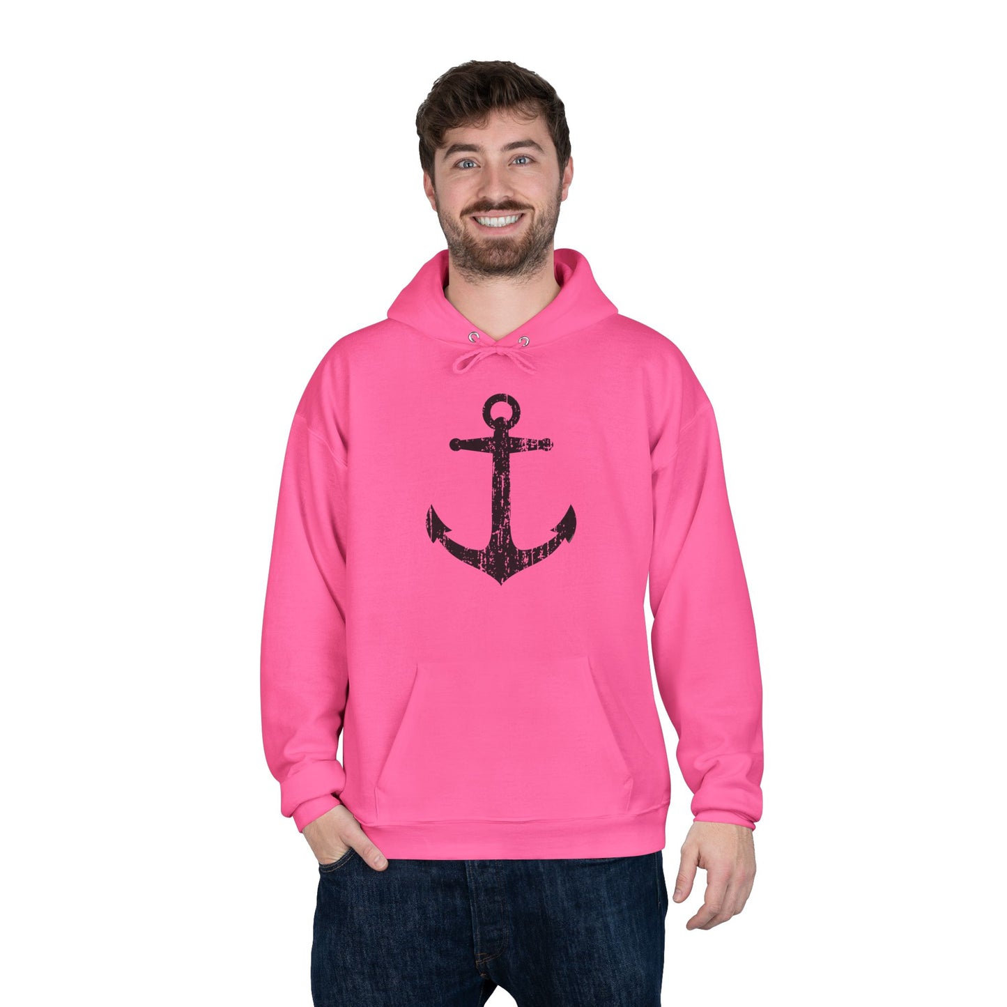 Distressed Nautical Sailor Anchor Hoodie Sweatshirt by TOOLOUD
