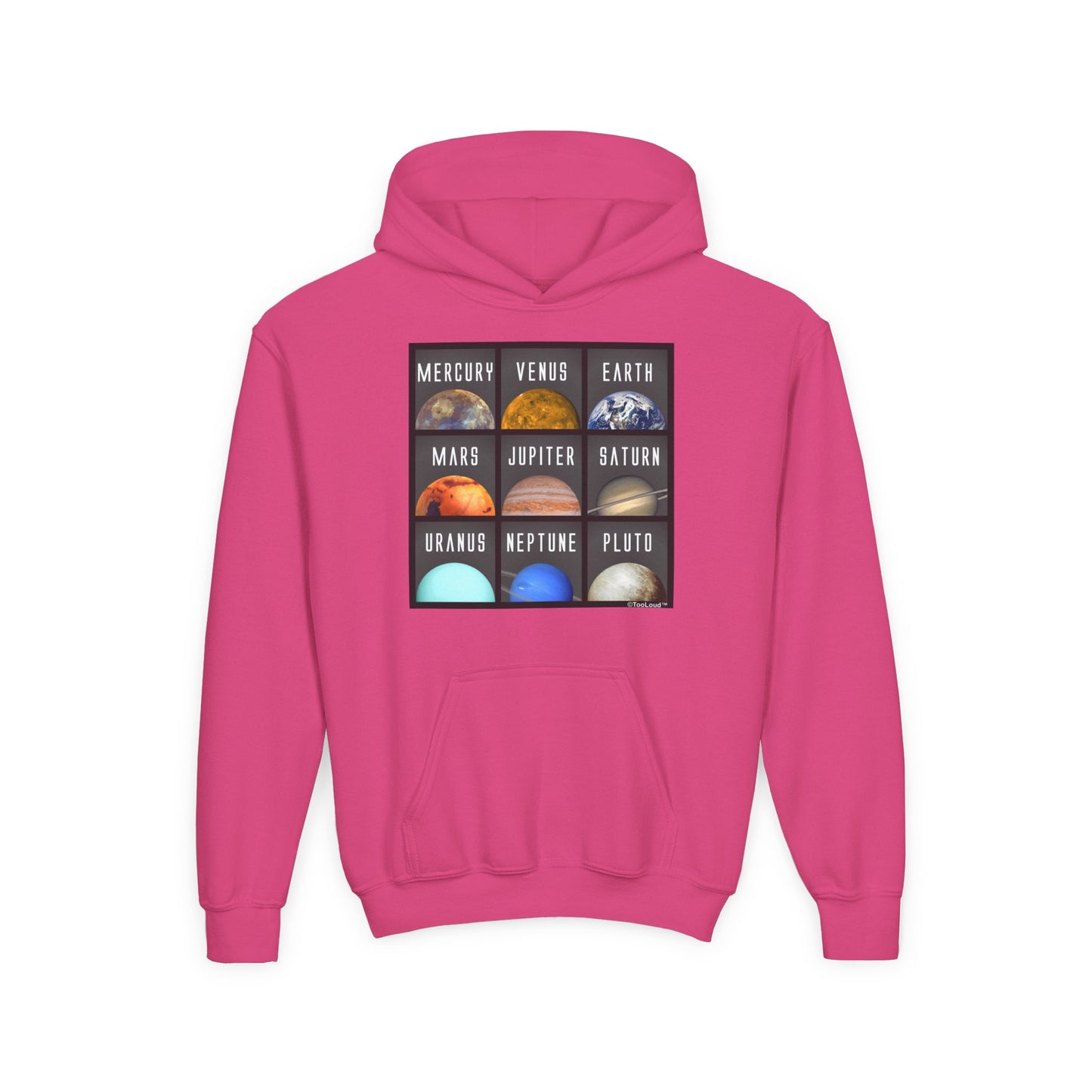 Solar System Squares Children's Youth Hoodie by TOOLOUD