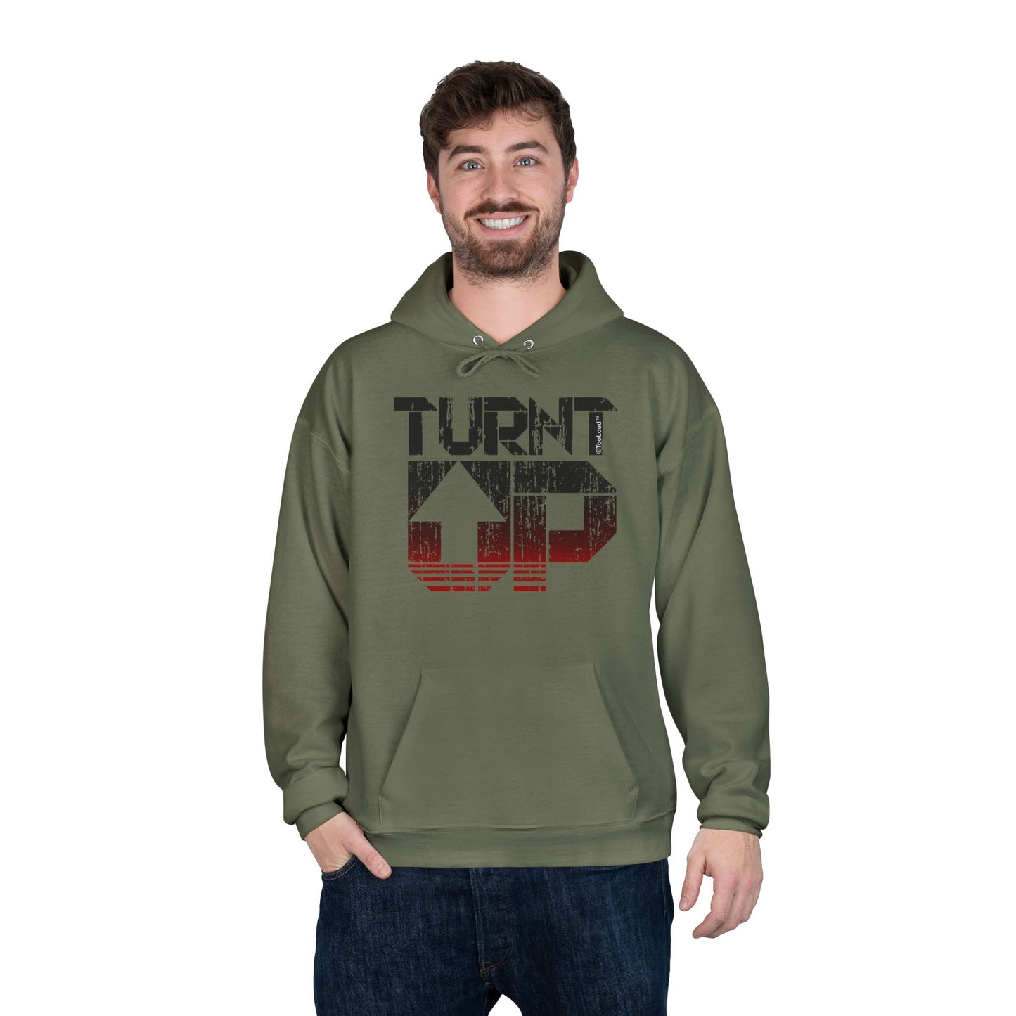 Turnt Up Distressed Unisex Hoodie Sweatshirt by TOOLOUD