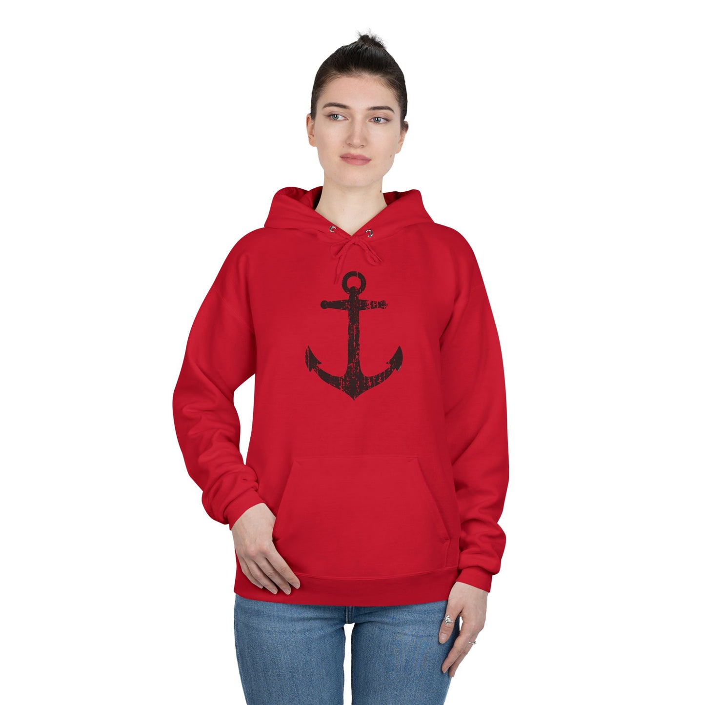 Distressed Nautical Sailor Anchor Hoodie Sweatshirt by TOOLOUD