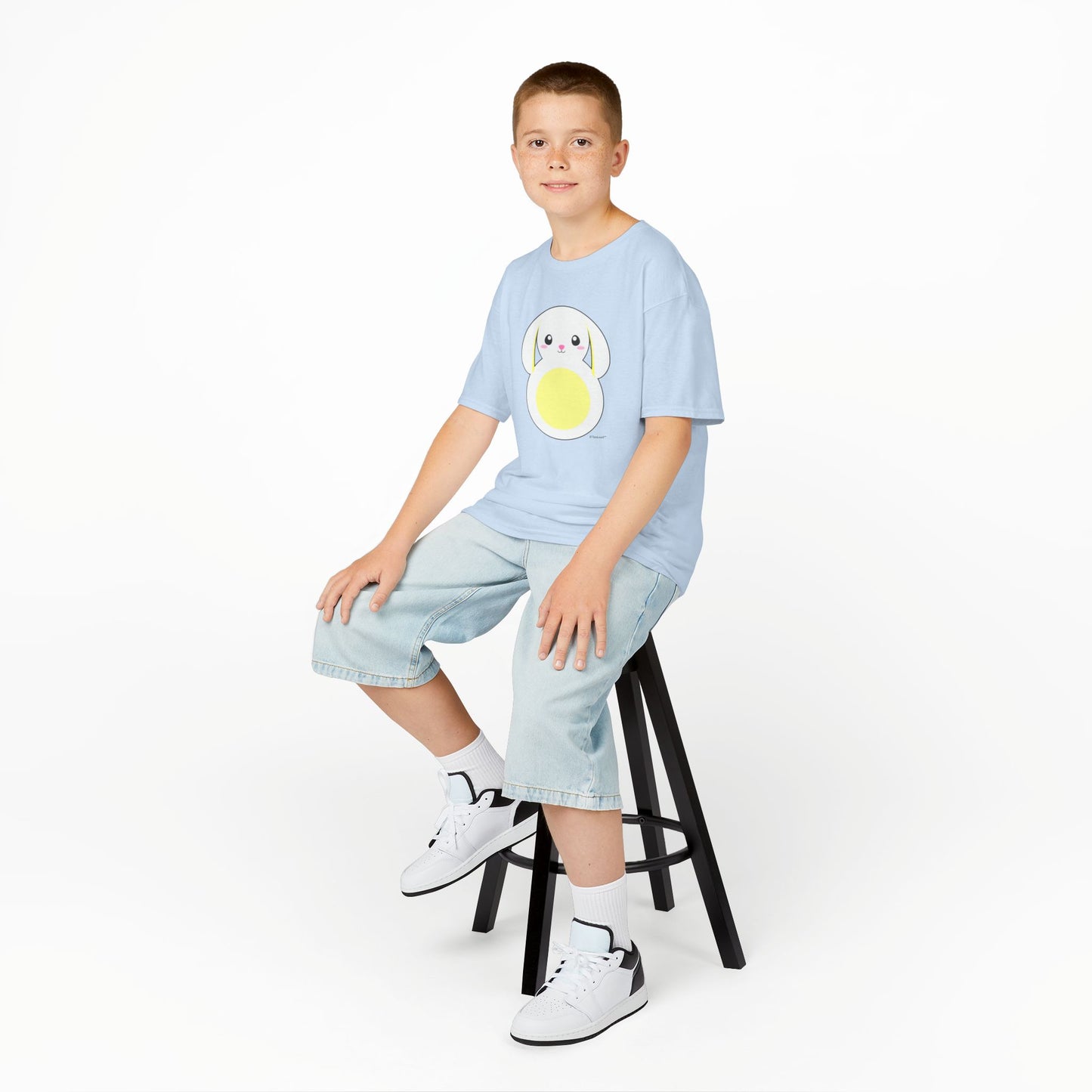 TooLoud Cute Bunny with Floppy Ears - Children’s Unisex T-Shirt Heavy Cotton