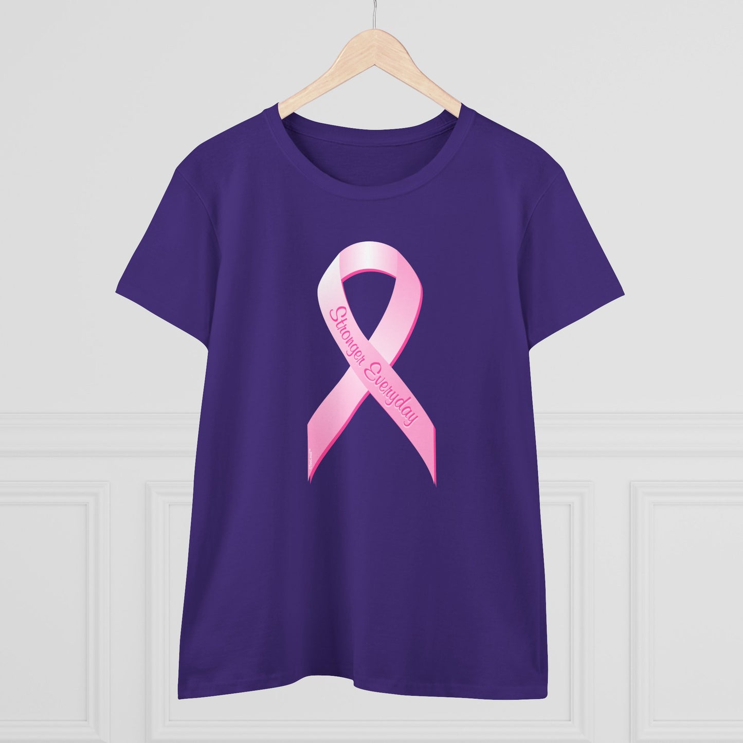 Pink Breast Cancer Awareness Ribbon - Stronger Everyday Women's T-Shirt by TOOLOUD