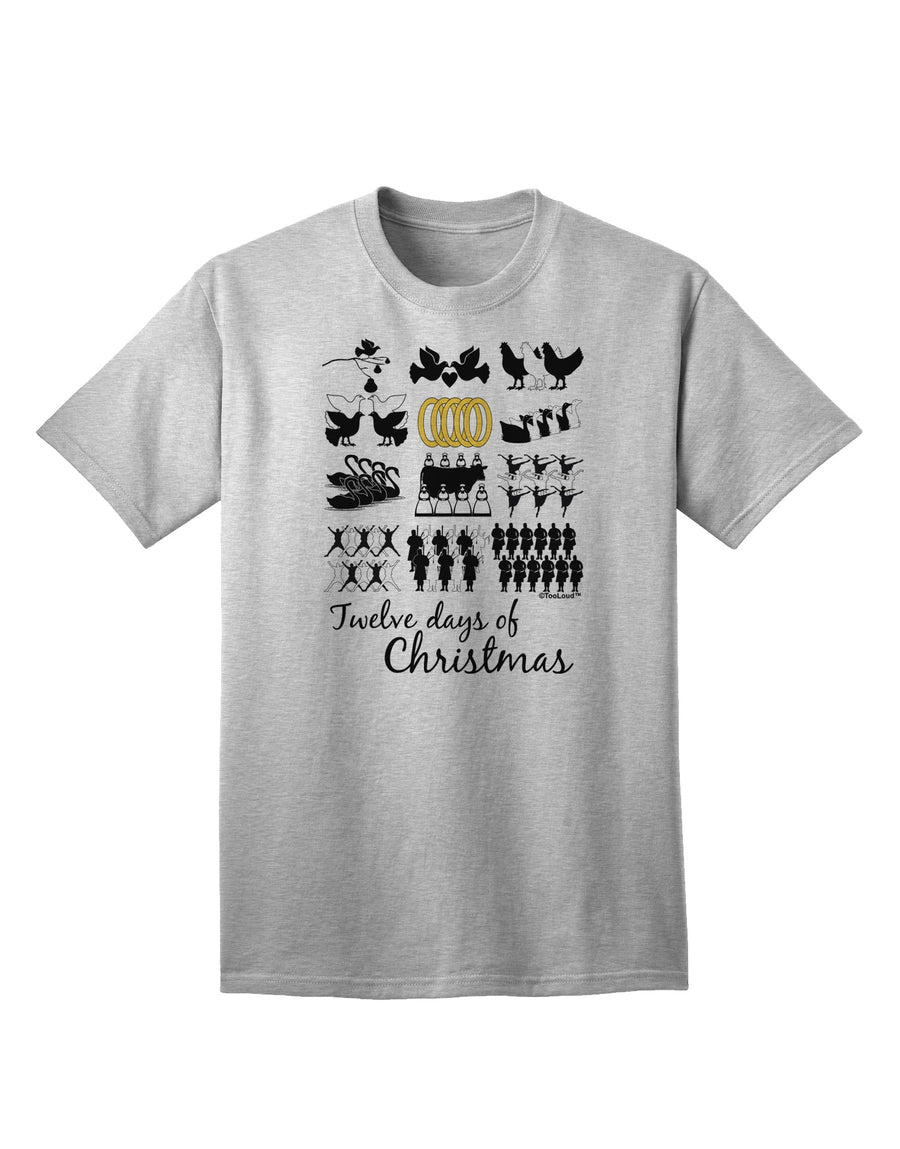 12 Days of Christmas Text Color Adult T-Shirt-unisex t-shirt-TooLoud-White-Small-Davson Sales