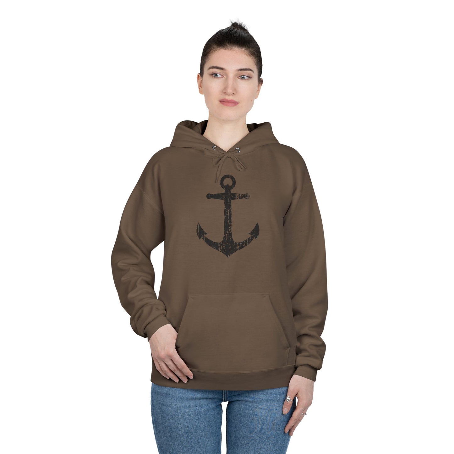 Distressed Nautical Sailor Anchor Hoodie Sweatshirt by TOOLOUD