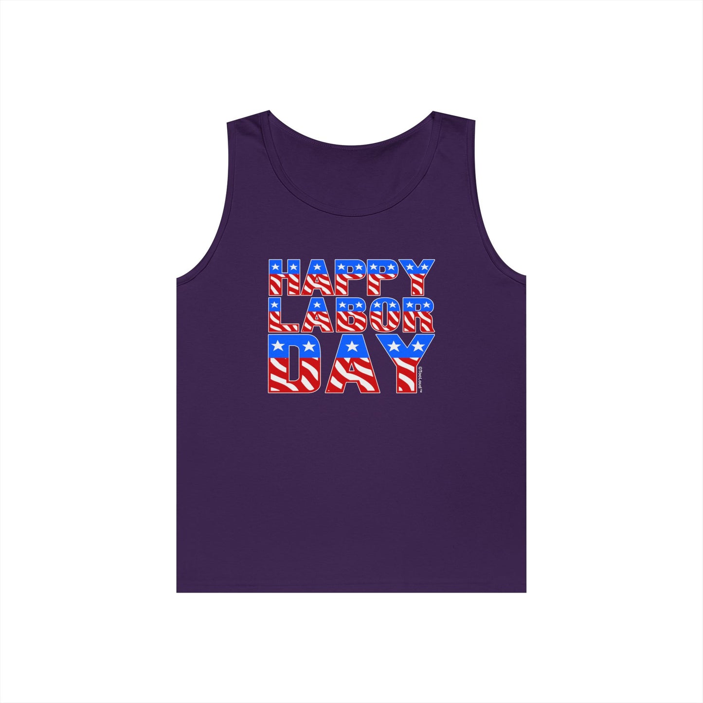Happy Labor Day Color Text Loose Fit Dark Tank Top by TOOLOUD