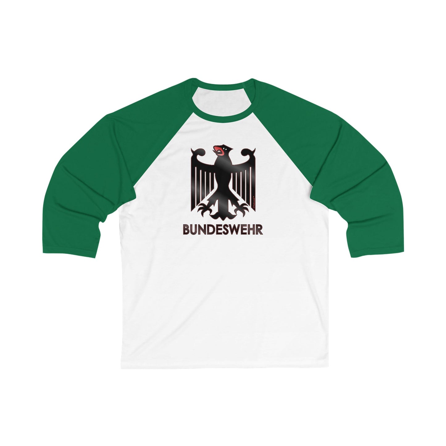 TooLoud Bundeswehr Logo with Text Adult Raglan 3\4 Sleeve Baseball Tee Shirt