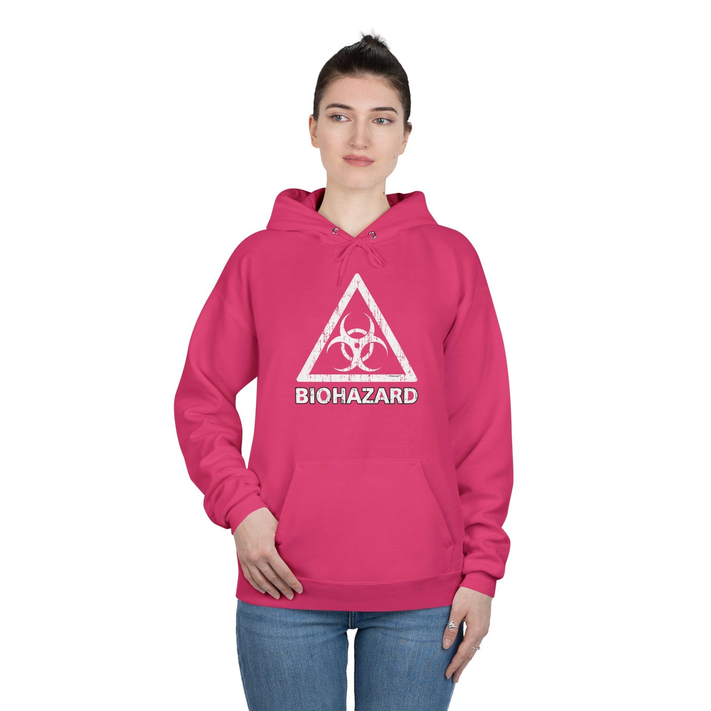 Biohazard Sign Distressed Dark Pullover Hoodie Sweatshirt by TOOLOUD