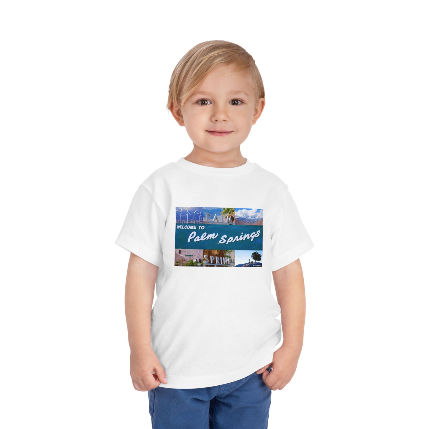 Welcome to Palm Springs Collage Toddler T-Shirt by TOOLOUD