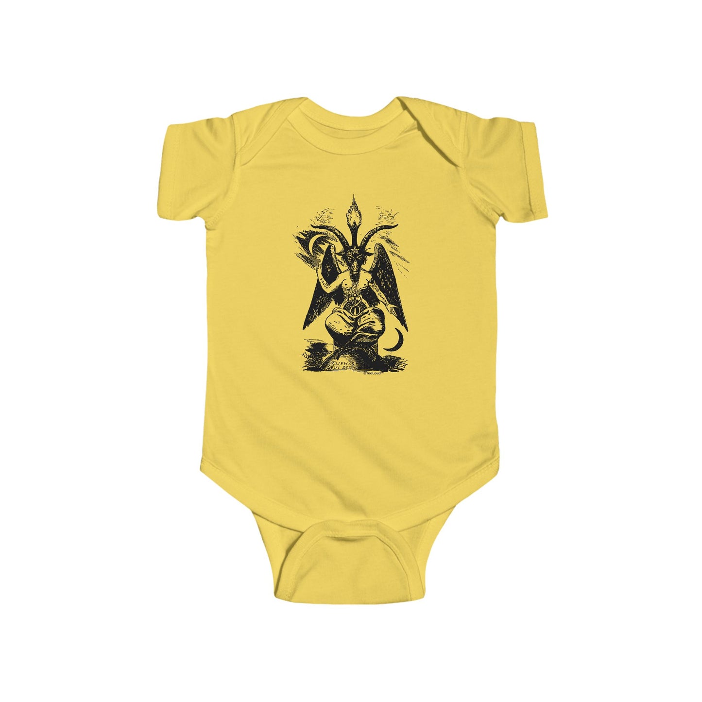 Baphomet Illustration Baby Romper Bodysuit by TOOLOUD