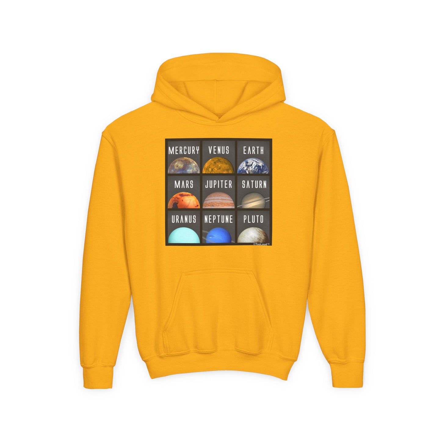 Solar System Squares Children's Youth Hoodie by TOOLOUD
